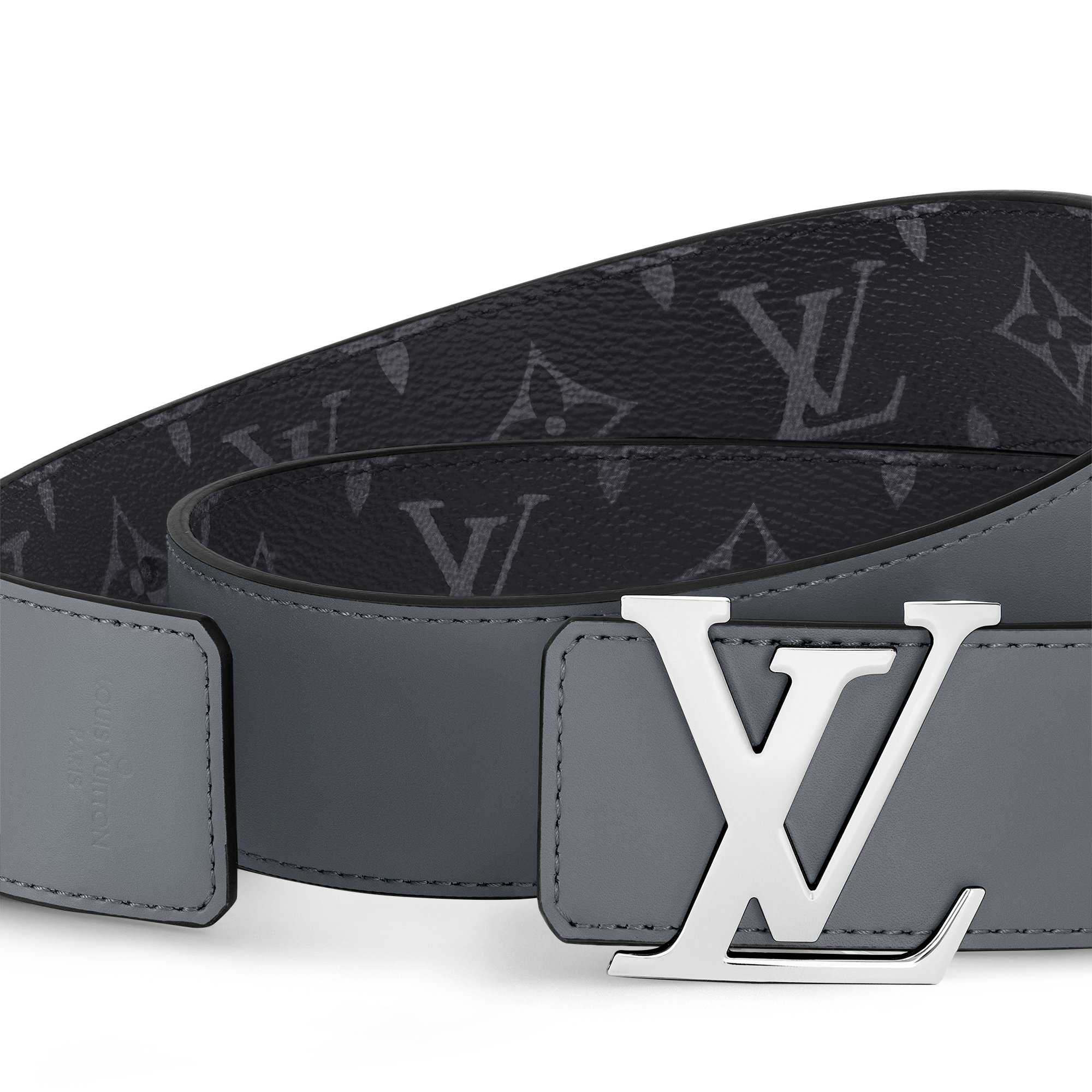 LV Initiales 40mm Reversible Belt Monogram Eclipse in Pria