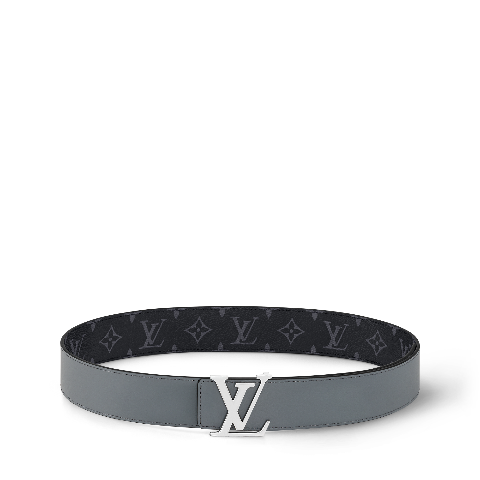 LV Initiales 40mm Reversible Belt Monogram Eclipse in Pria