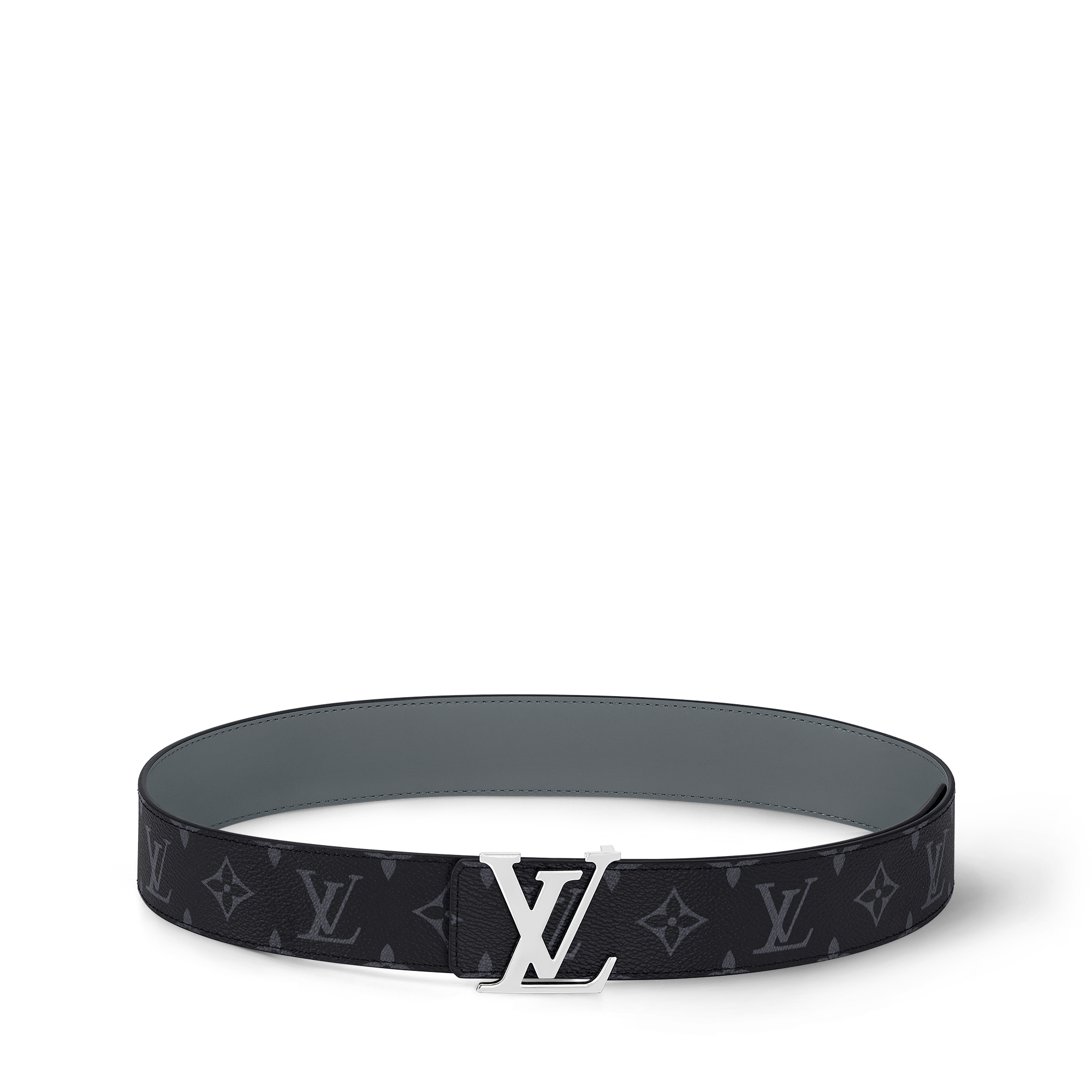 LV Initiales 40mm Reversible Belt Monogram Eclipse in Pria