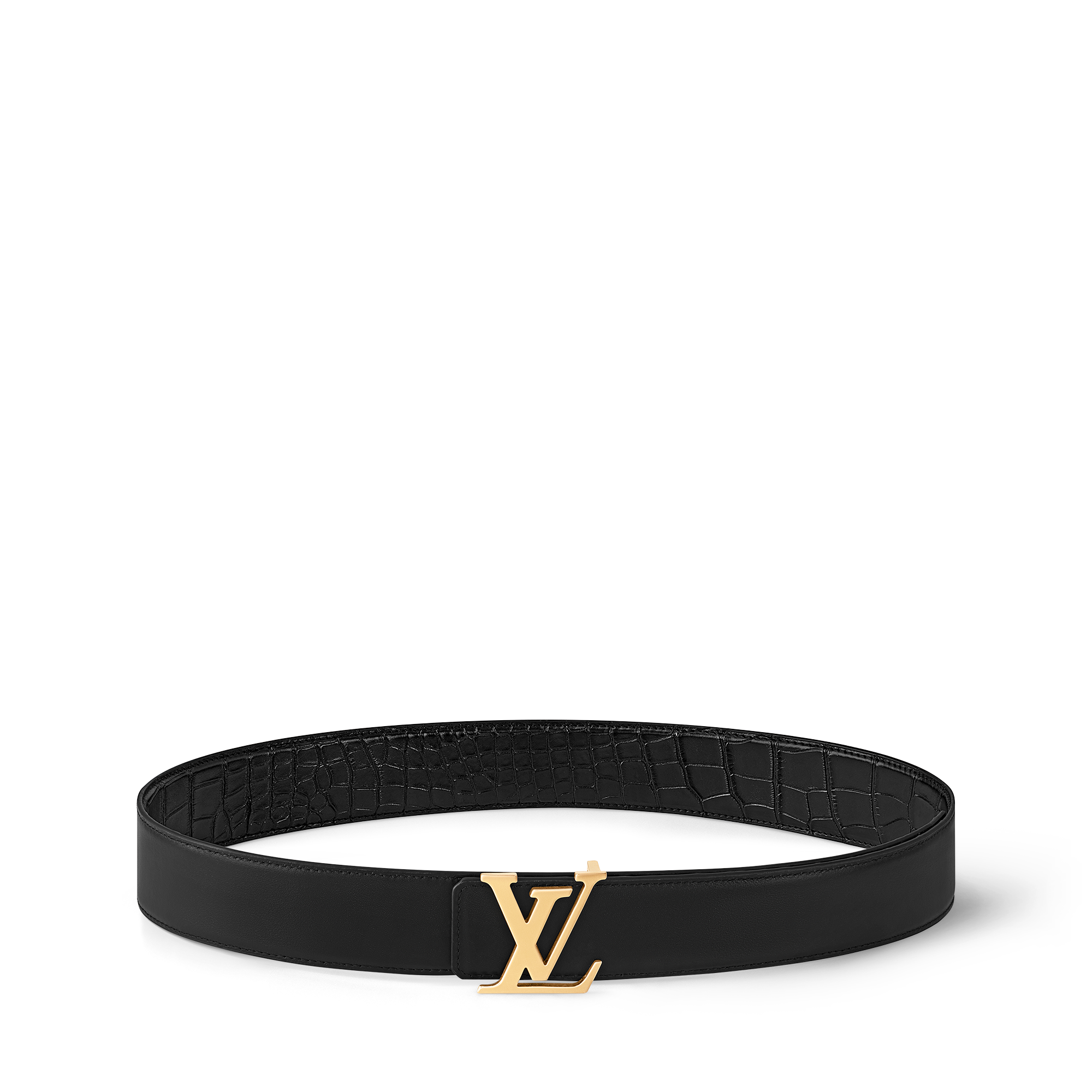 LV Initiales 40MM Reversible Belt Crocodilien Brillant in Pria