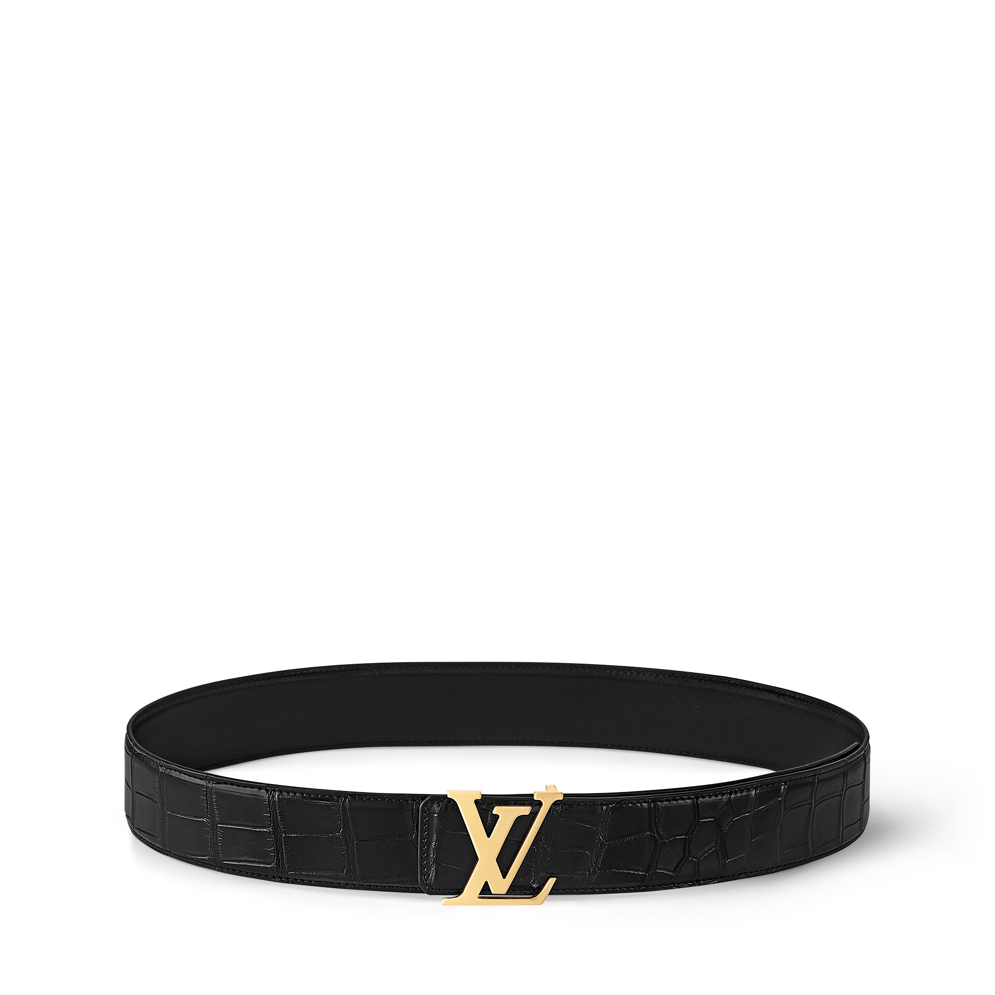 LV Initiales 40MM Reversible Belt Crocodilien Brillant in Pria