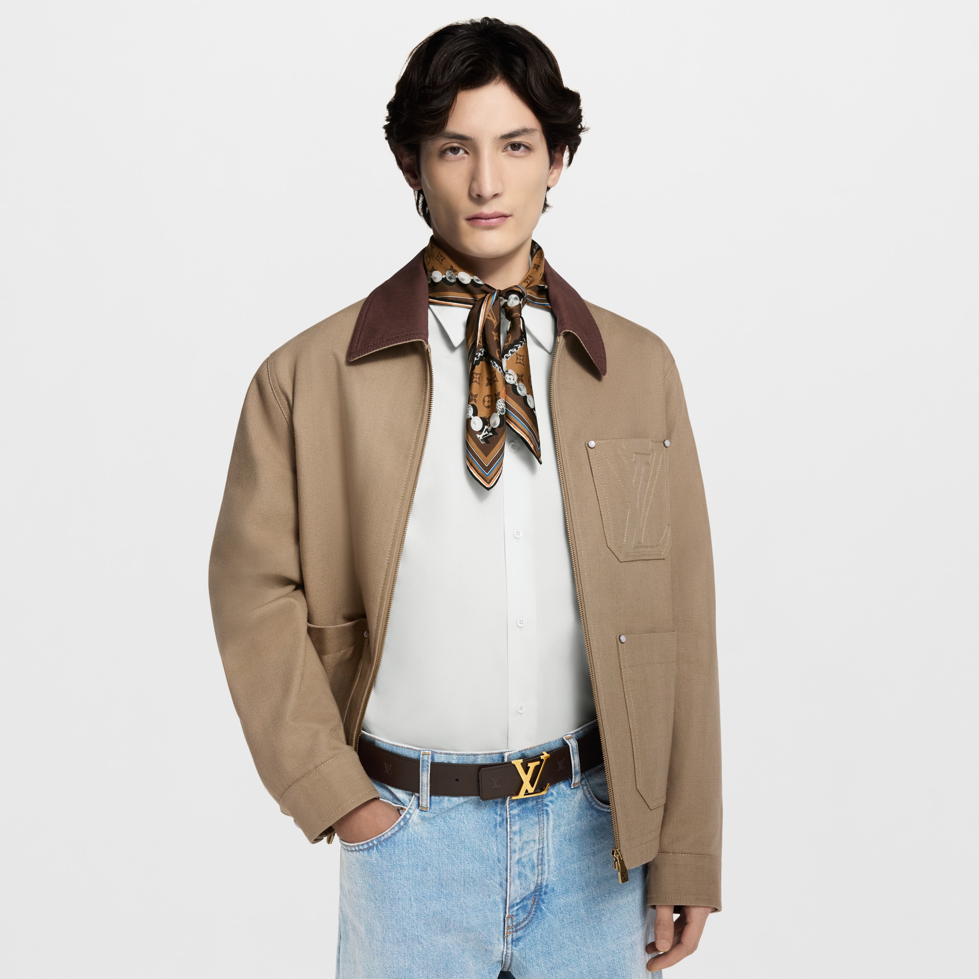 LV Initiales Blason 40mm Reversible Belt  in Pria