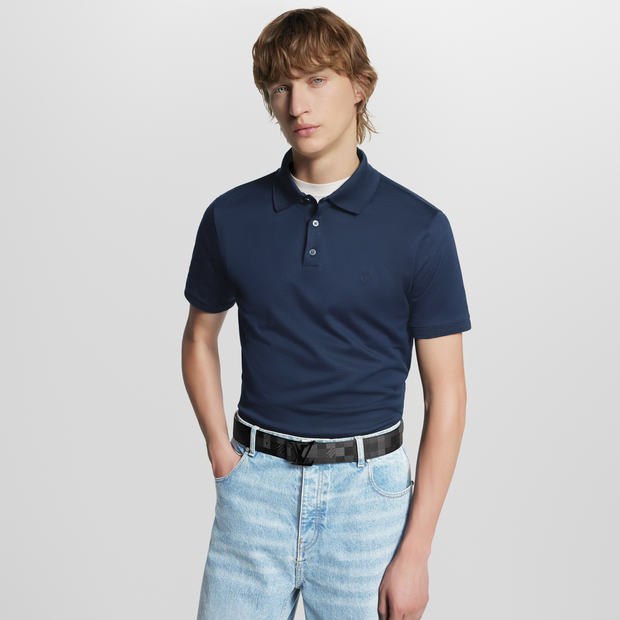 LV Initiales Damoflage 40mm Reversible Belt D16 in Pria