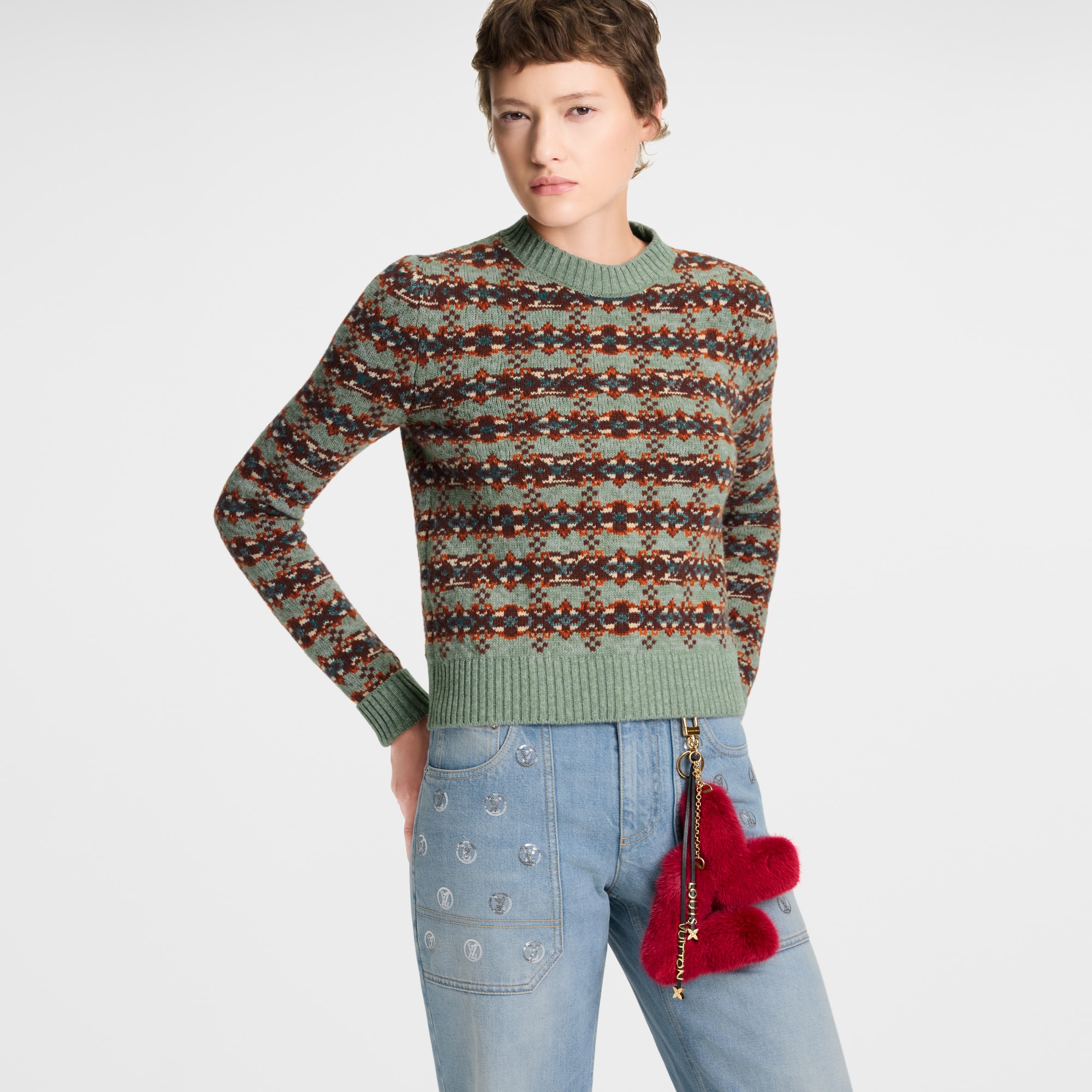 LV Initials Key Holder And Bag Charm S00 in Wanita