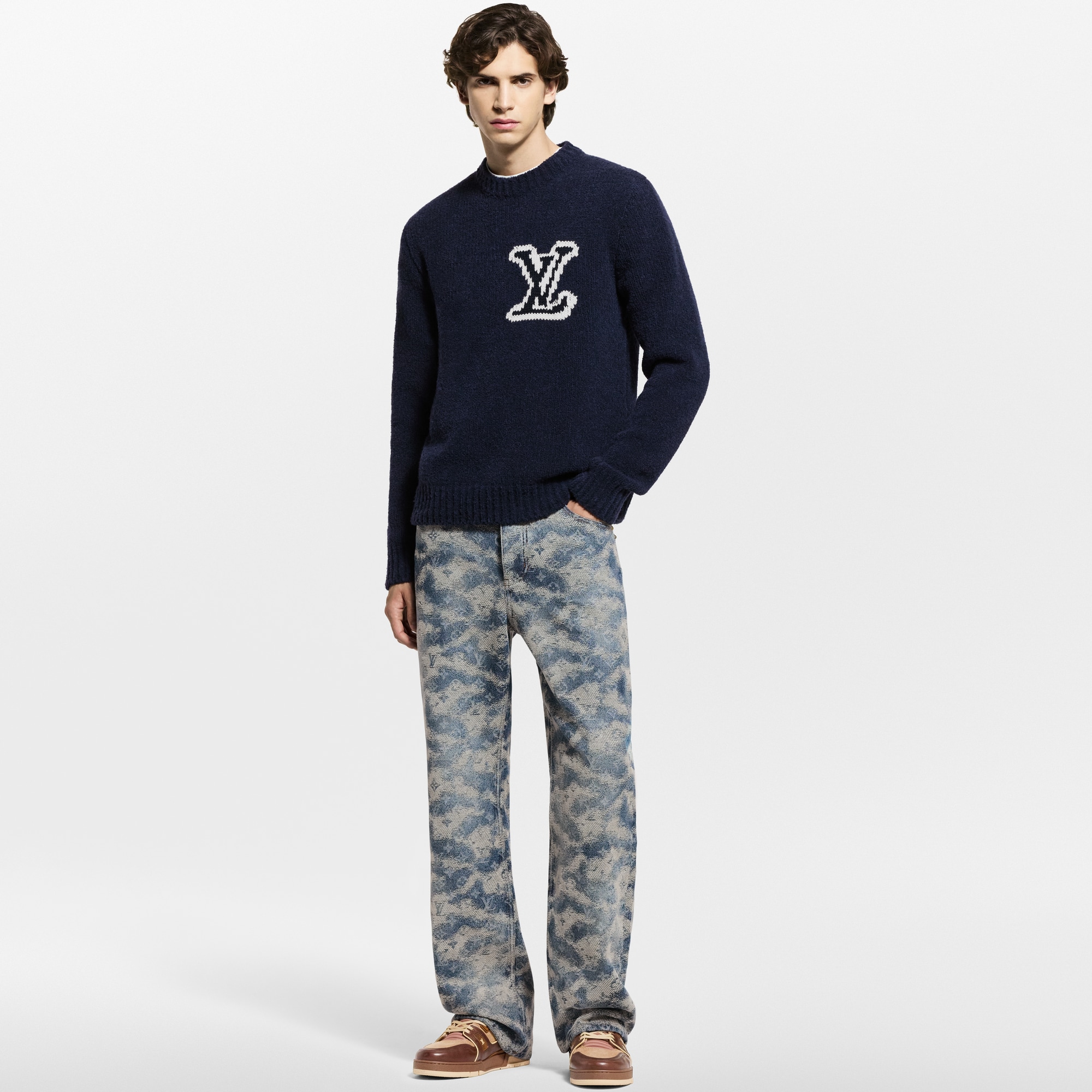 LV Intarsia Crewneck  in Pria