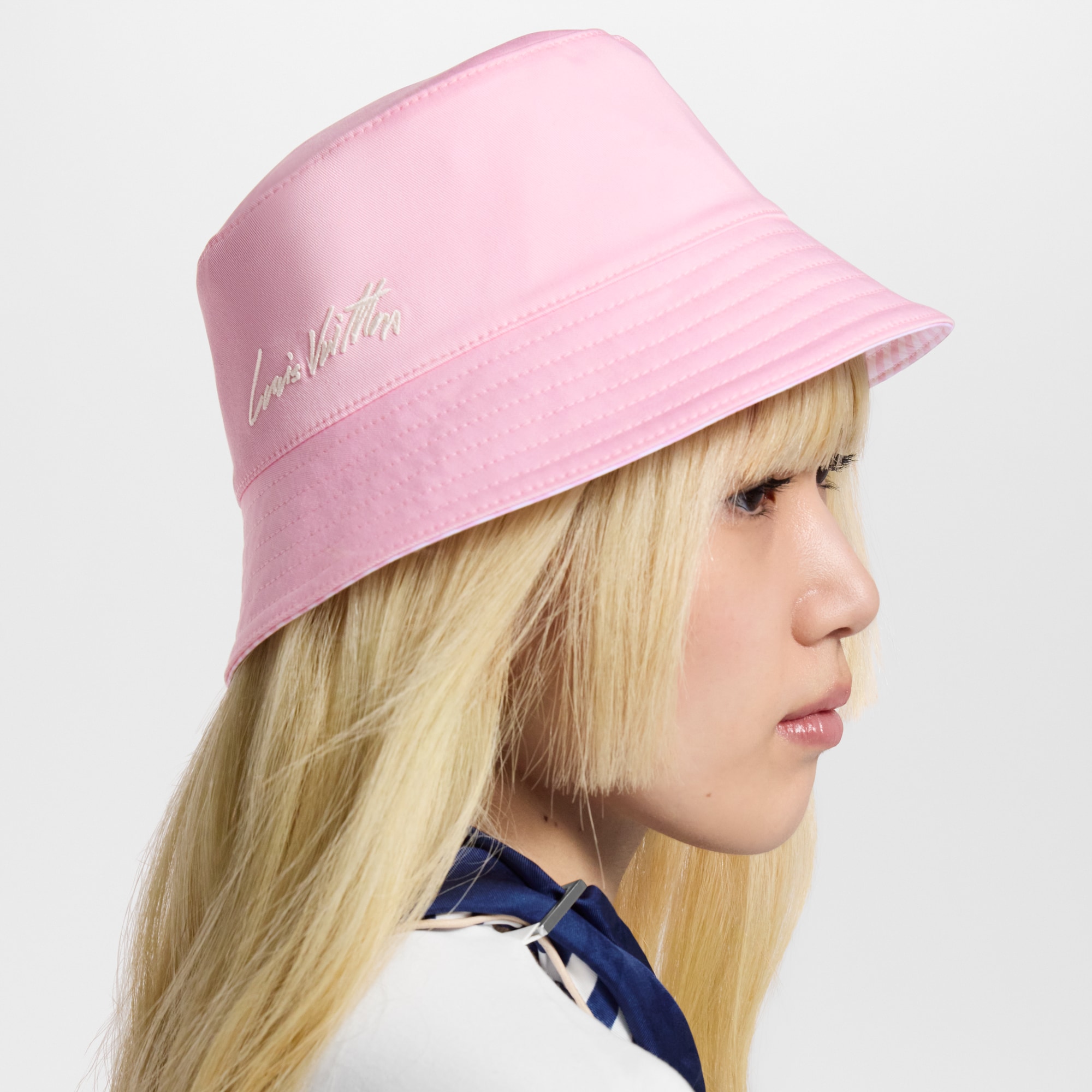 LV League Striped Bucket Hat S00 in Wanita