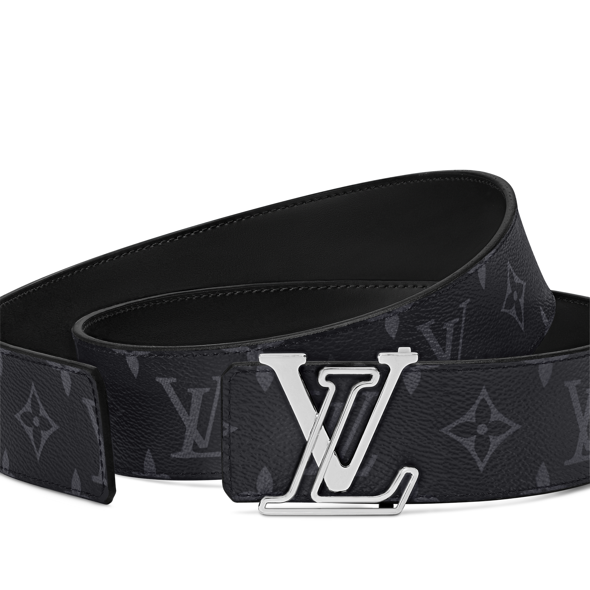 LV Line 40MM Reversible Belt Monogram Eclipse in Pria