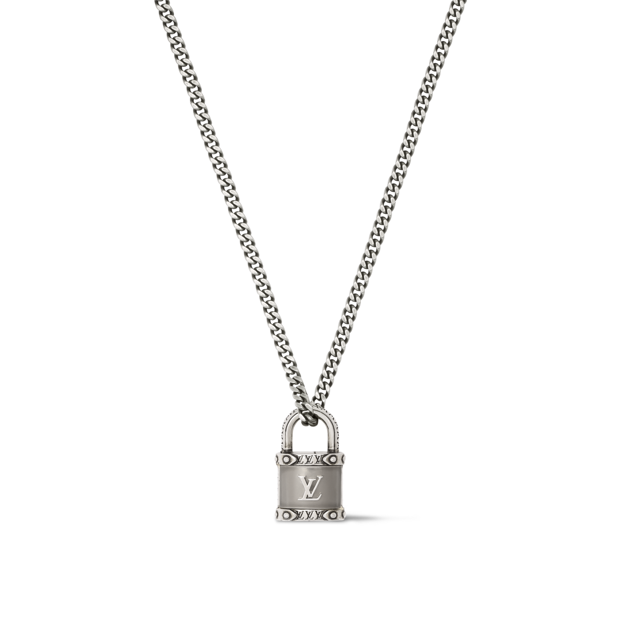 LV Lock Necklace S00 in Pria