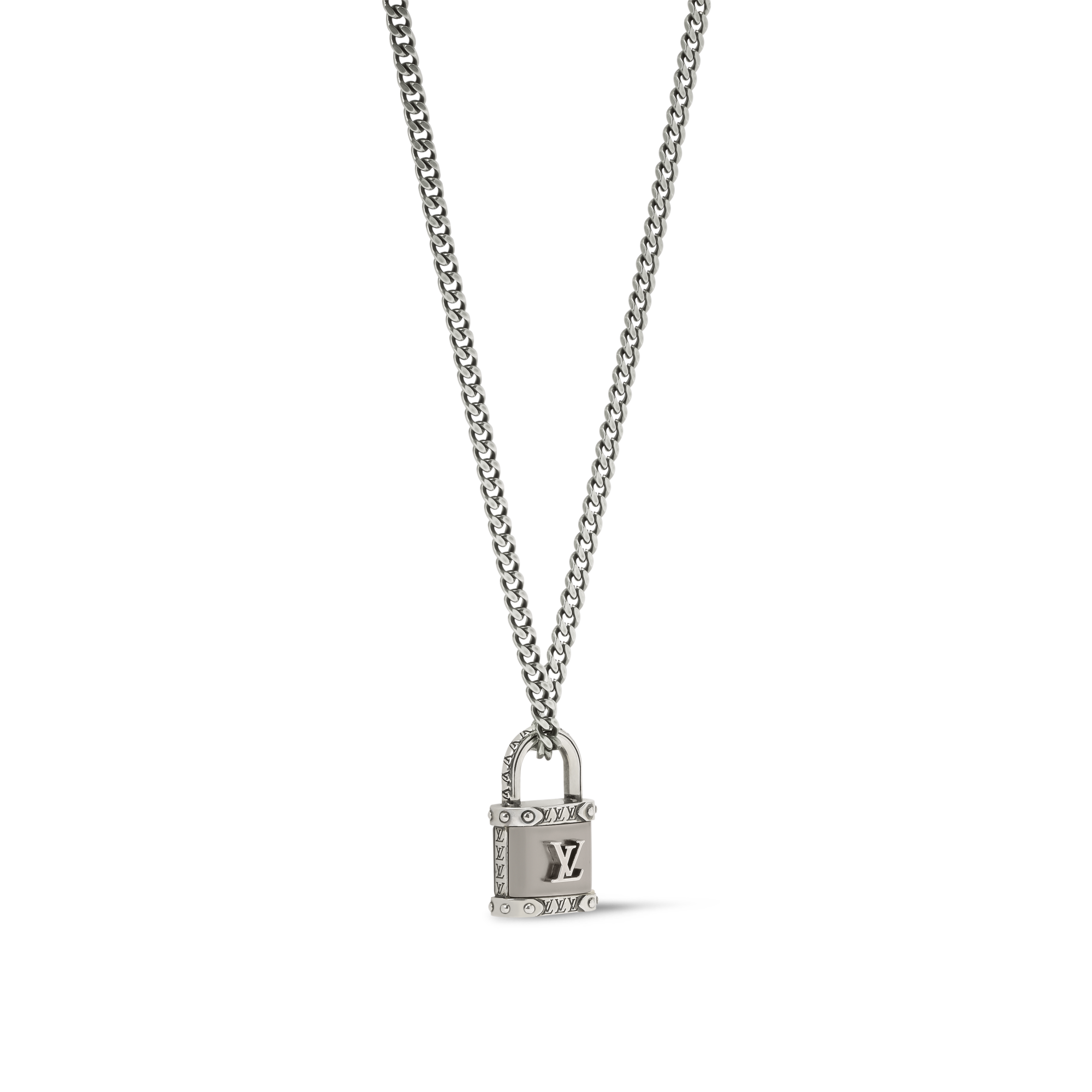 LV Lock Necklace S00 in Pria