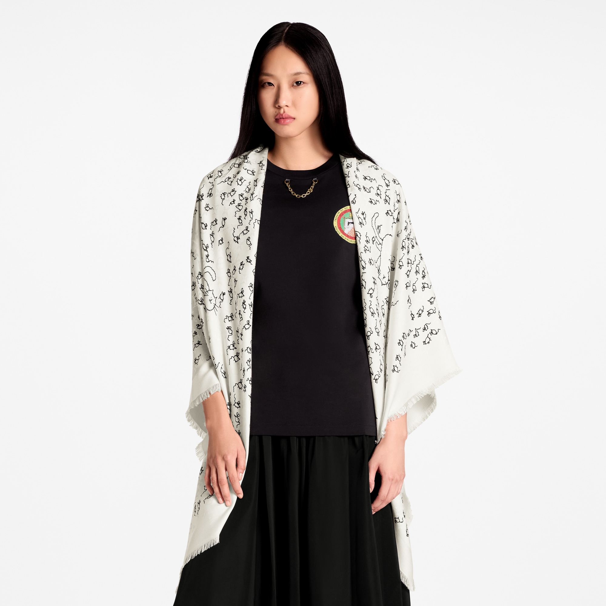 LV Mice Monogram Classique Shawl S00 in Wanita