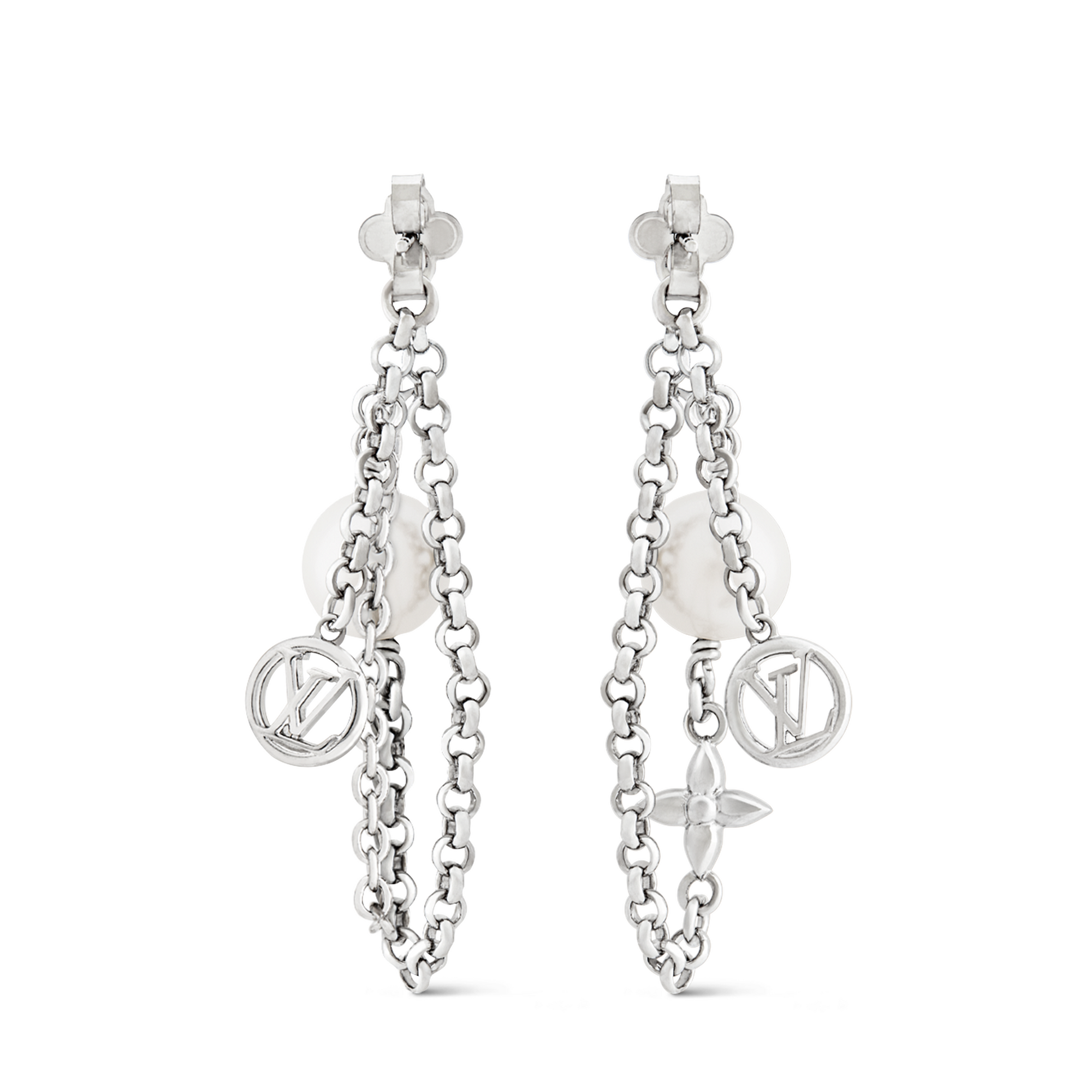 LV Mix Chains Earrings S00 in Wanita