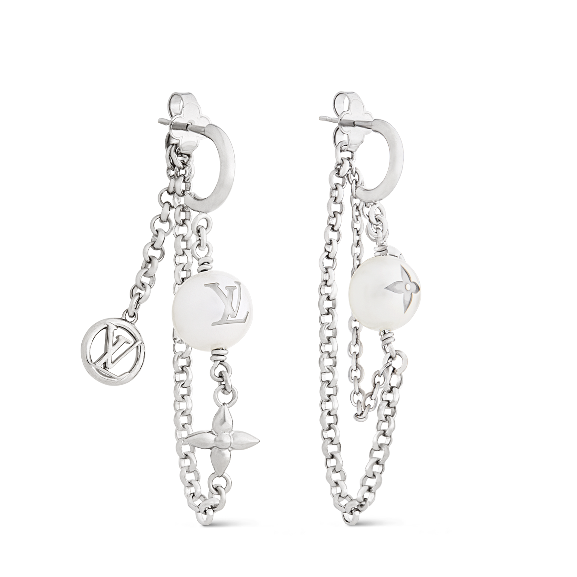 LV Mix Chains Earrings S00 in Wanita