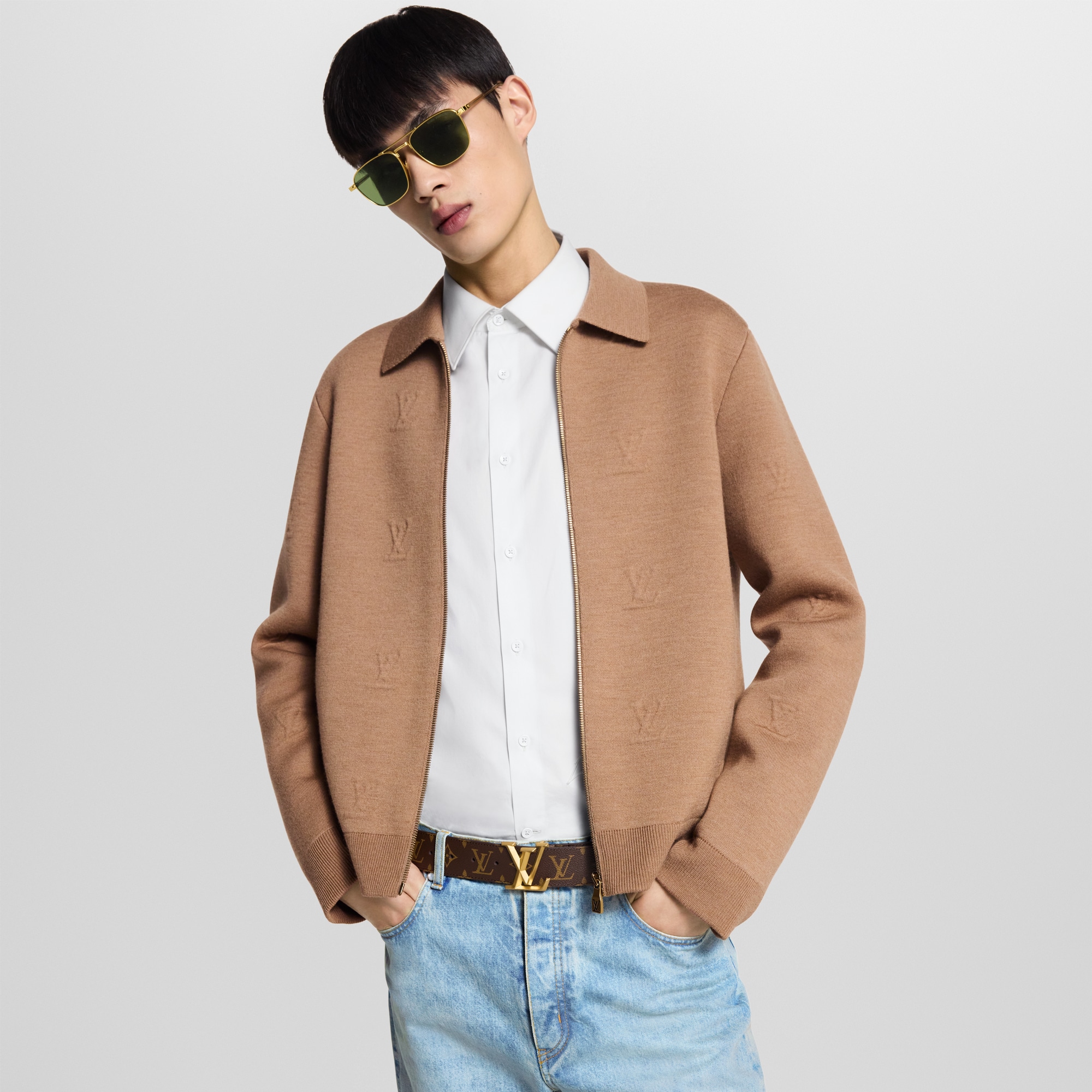 LV Pyramide 40mm Belt Monogram in Pria