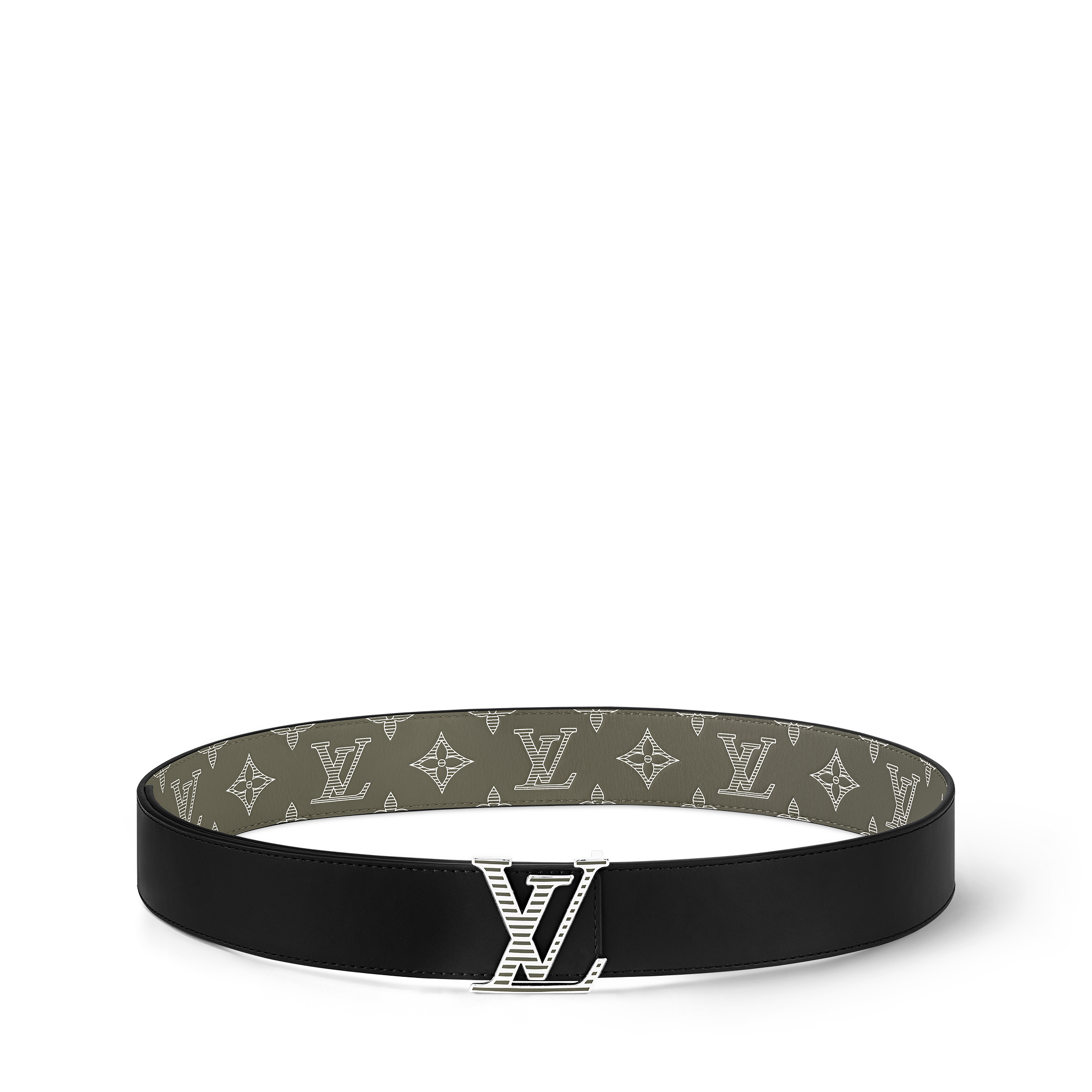 LV Shadow 40mm Reversible Belt Monogram Shadow in Pria