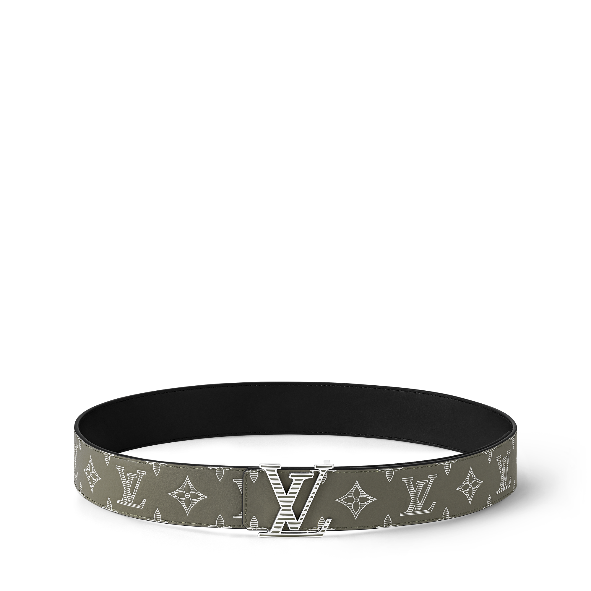 LV Shadow 40mm Reversible Belt Monogram Shadow in Pria