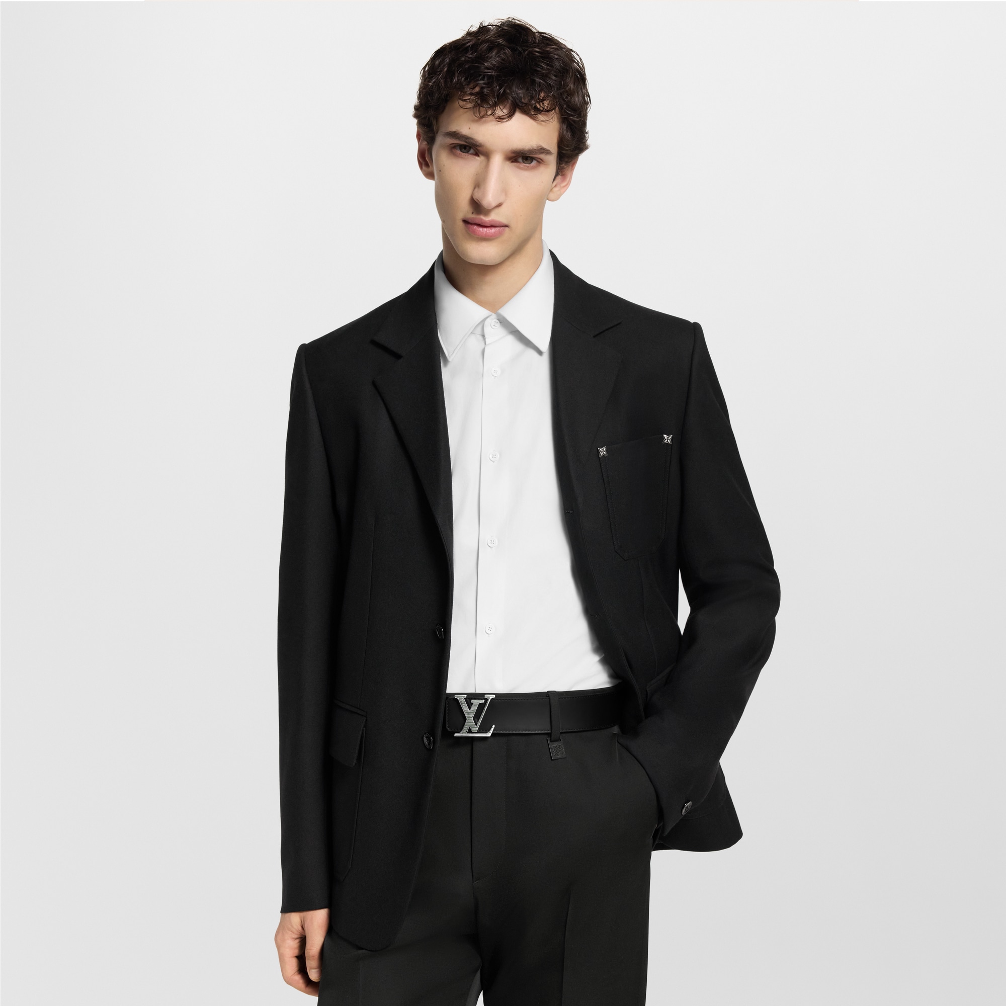 LV Shadow 40mm Reversible Belt Monogram Shadow in Pria