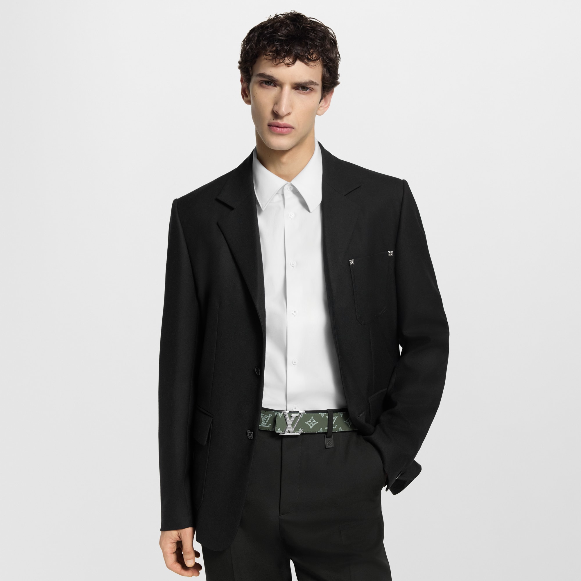 LV Shadow 40mm Reversible Belt Monogram Shadow in Pria