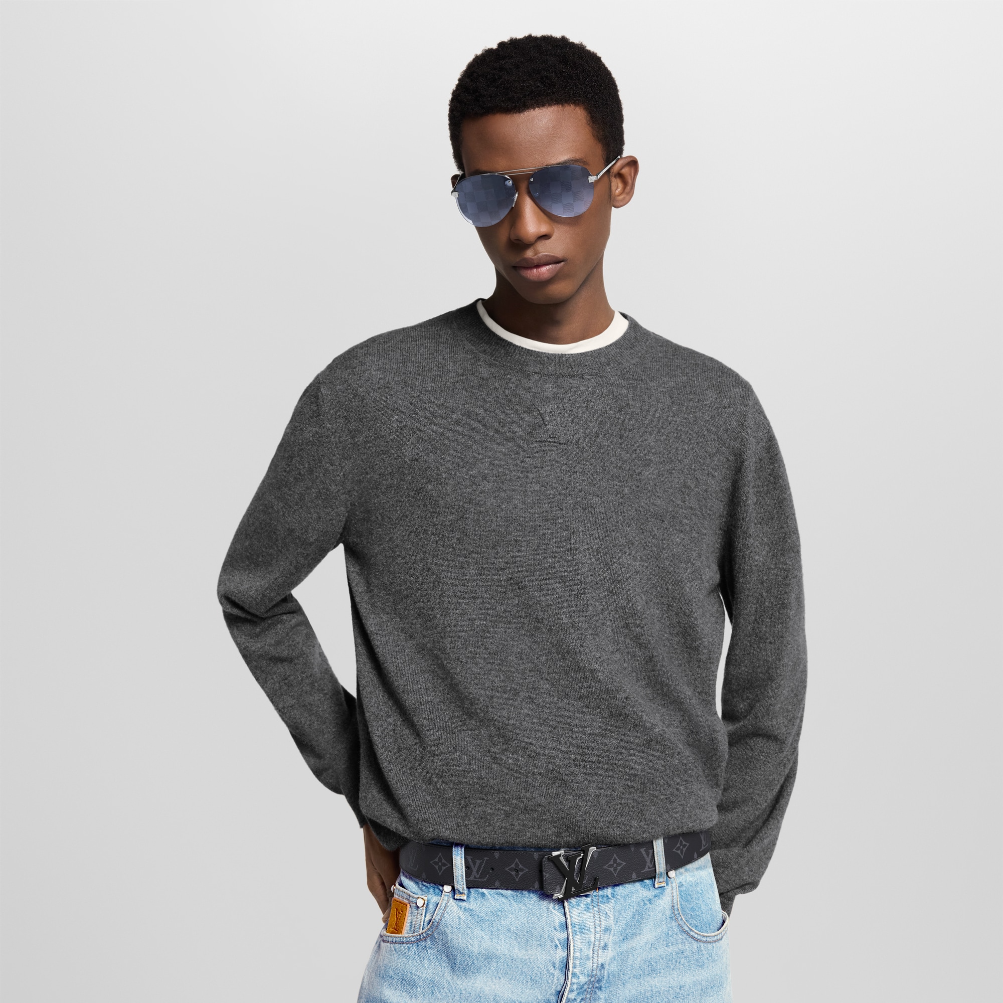 LV Shake 40MM Reversible Belt Monogram Eclipse in Pria