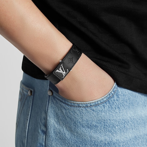 LV Slim Shadow Bracelet Monogram Shadow in Men's Fashion Jewelry Bracelets collections by Louis Vuitton (Product zoom)