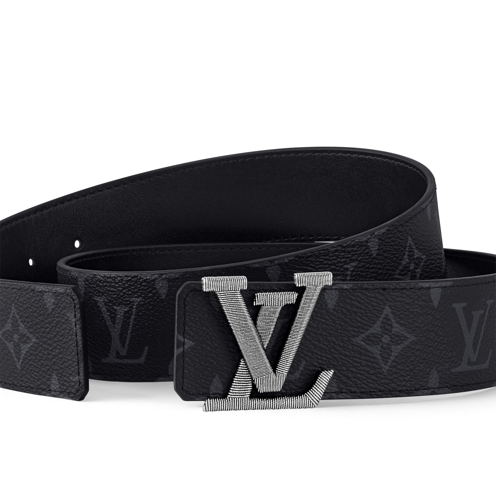 LV Stitch 40mm Reversible Belt Monogram Eclipse in Pria