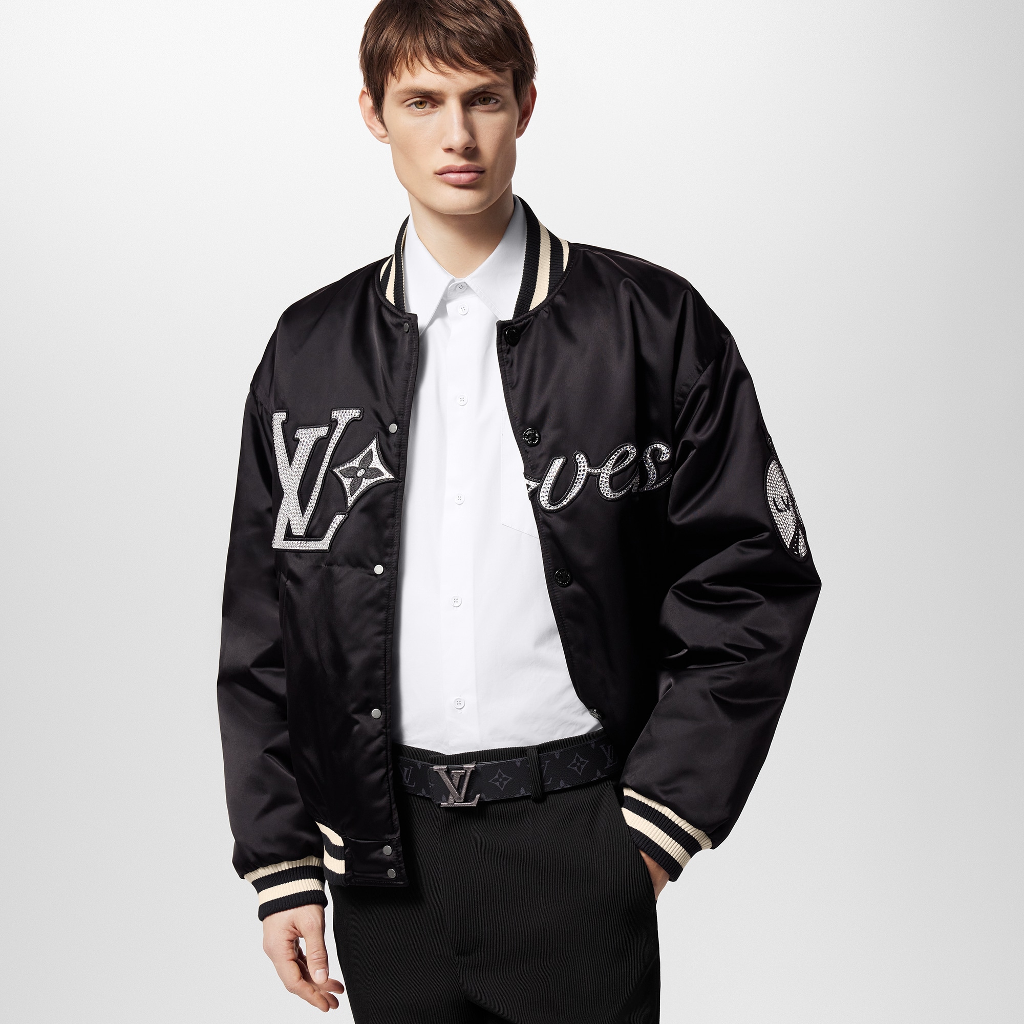 LV Stitch 40mm Reversible Belt Monogram Eclipse in Pria