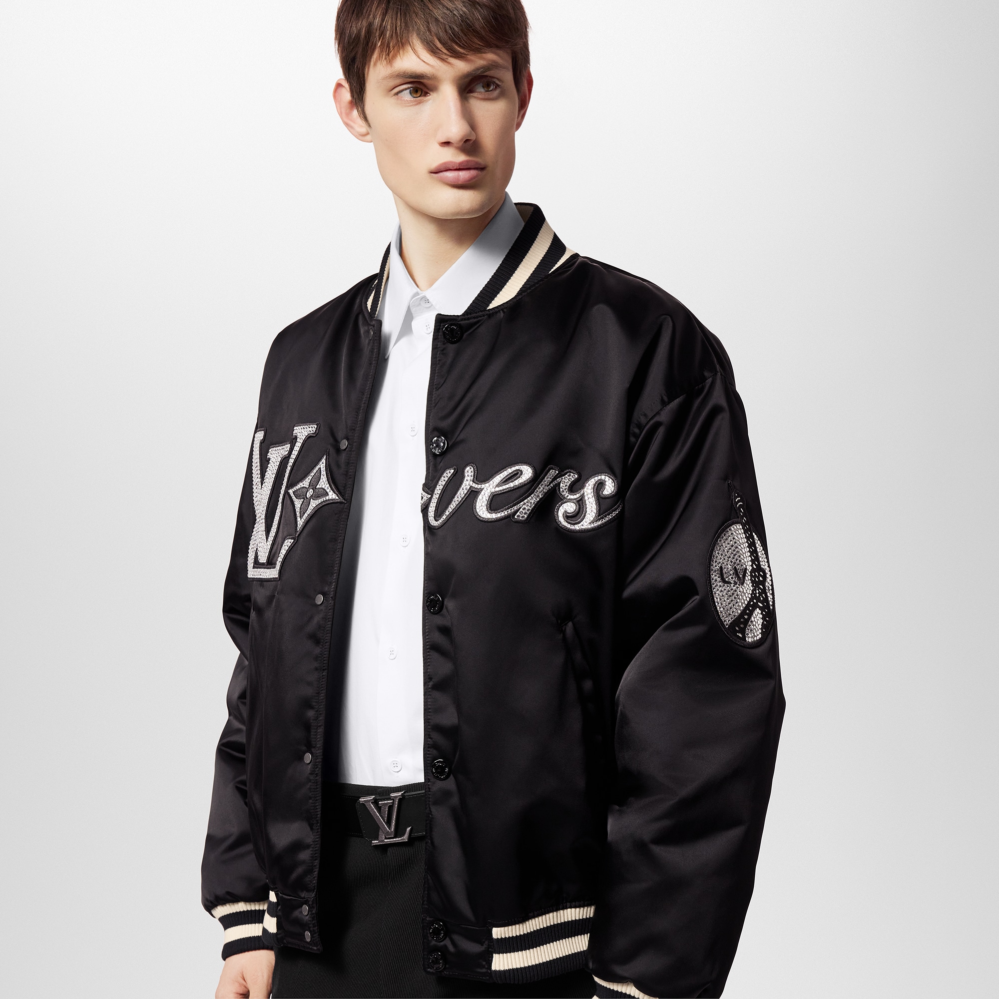 LV Stitch 40mm Reversible Belt Monogram Eclipse in Pria