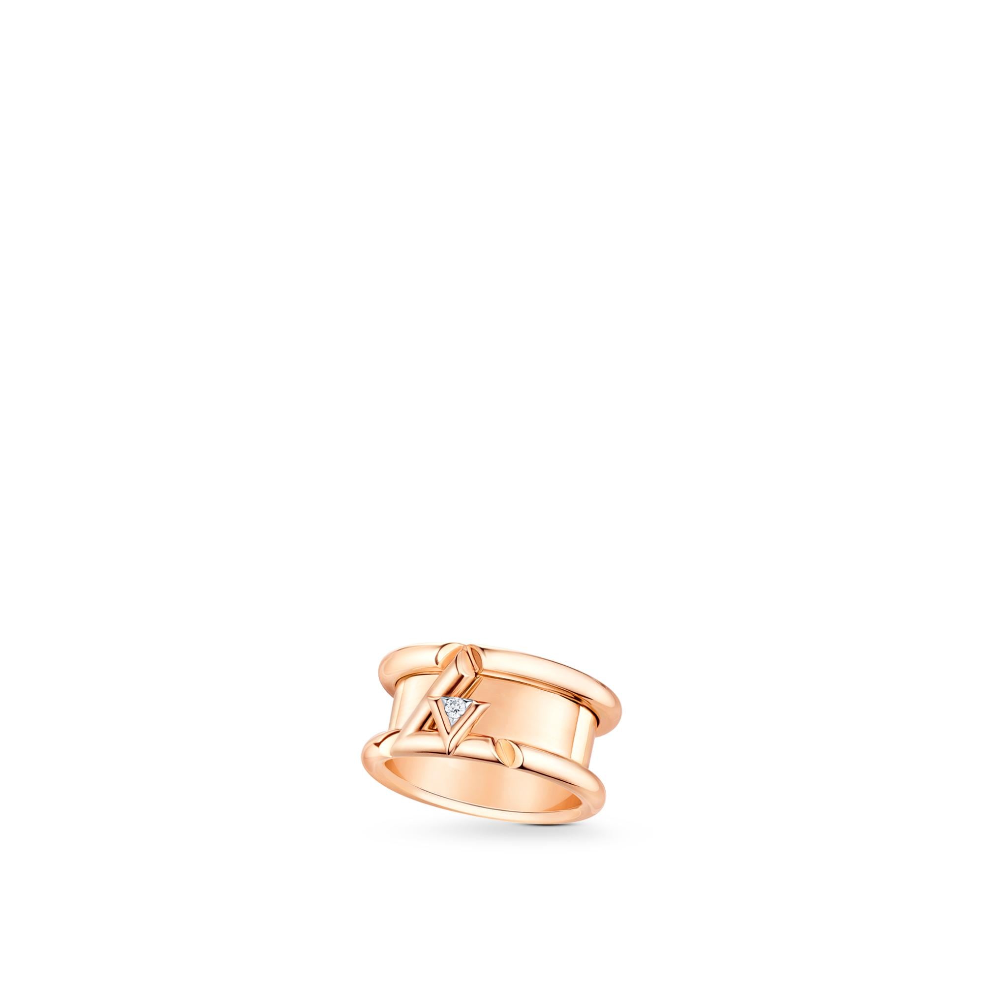 LV Volt One Band Ring, Pink Gold And Diamond  in Perhiasan