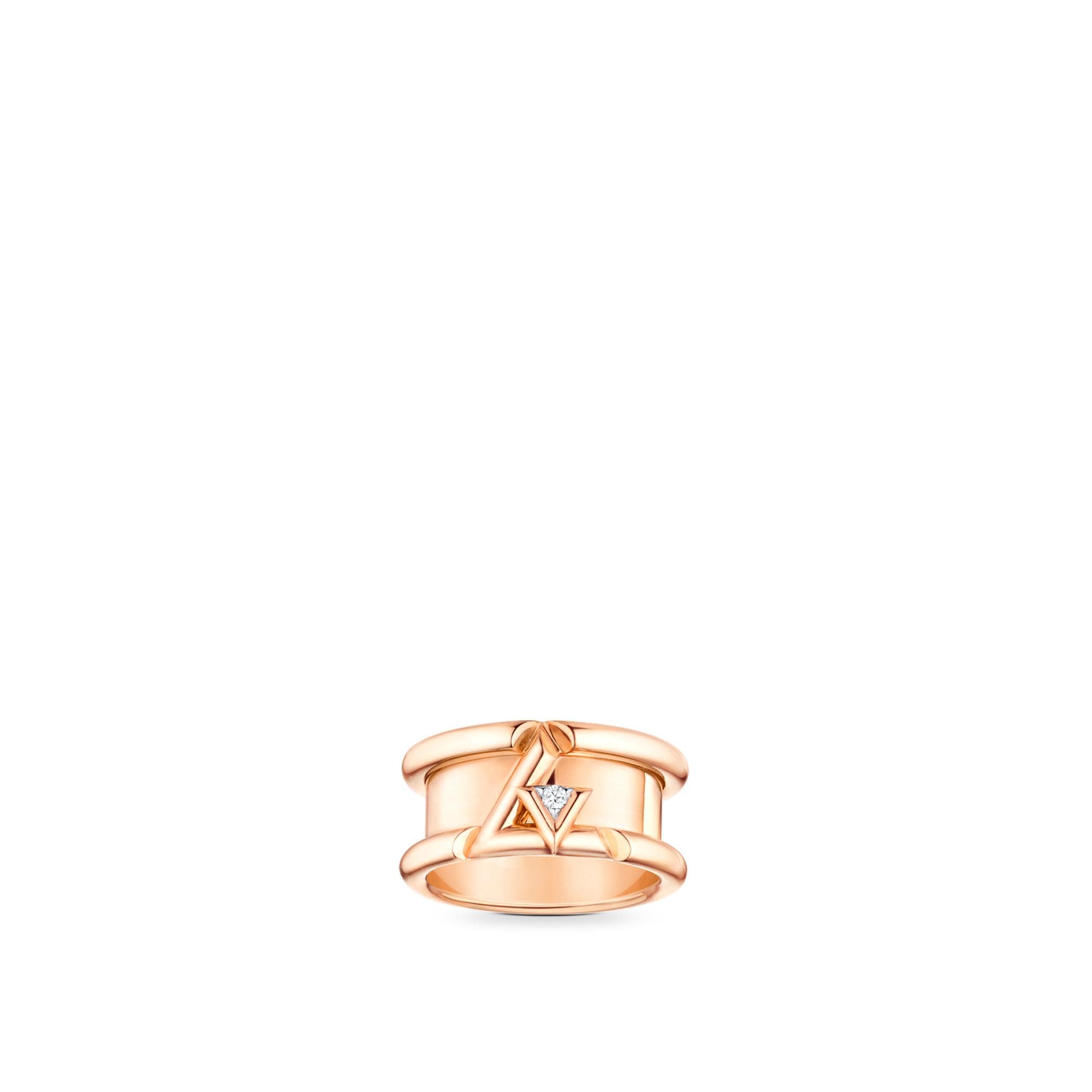 LV Volt One Band Ring, Pink Gold And Diamond  in Perhiasan