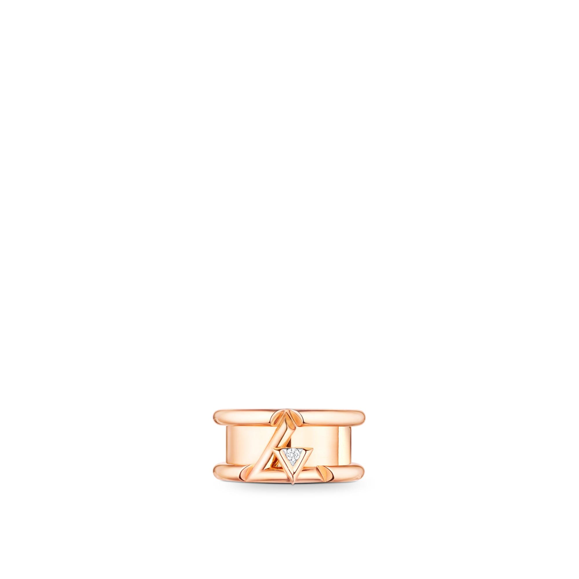 LV Volt One Band Ring, Pink Gold And Diamond  in Perhiasan