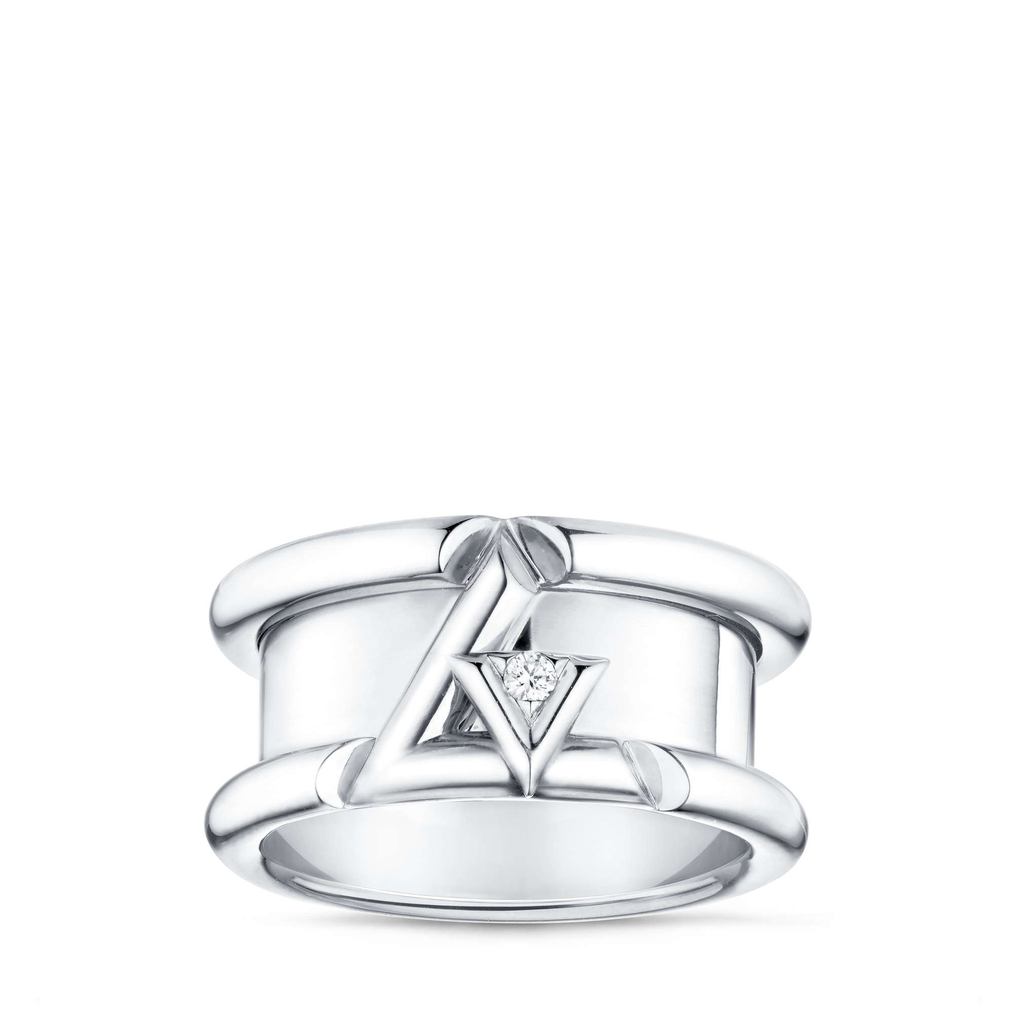 LV Volt One Band Ring, White Gold And Diamond  in Perhiasan