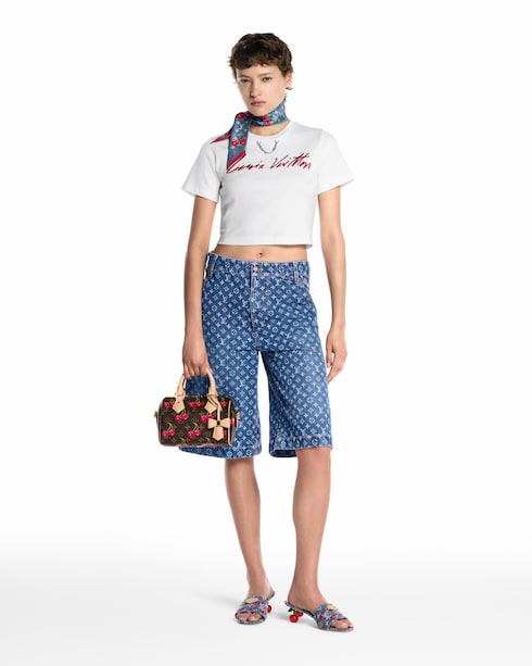 LV x TM - ผ้า Bandeau รุ่น Denim Cerise . in ผู้หญิง's แอคเซสเซอรี่ ผ้าโพกหัวสำหรับผู้หญิง collections by Louis Vuitton