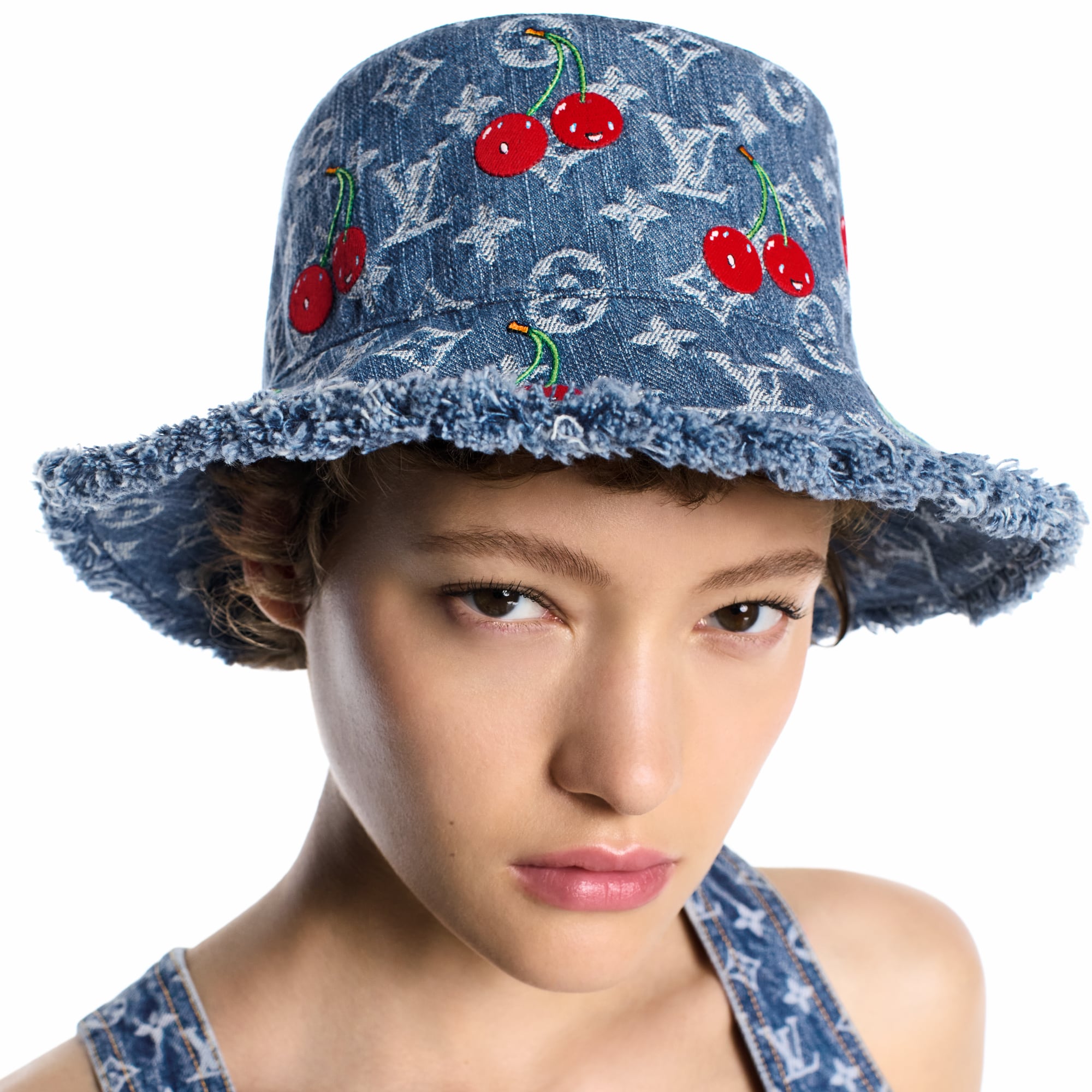 LV x TM Denim Cerise Bucket Hat S00 in Wanita