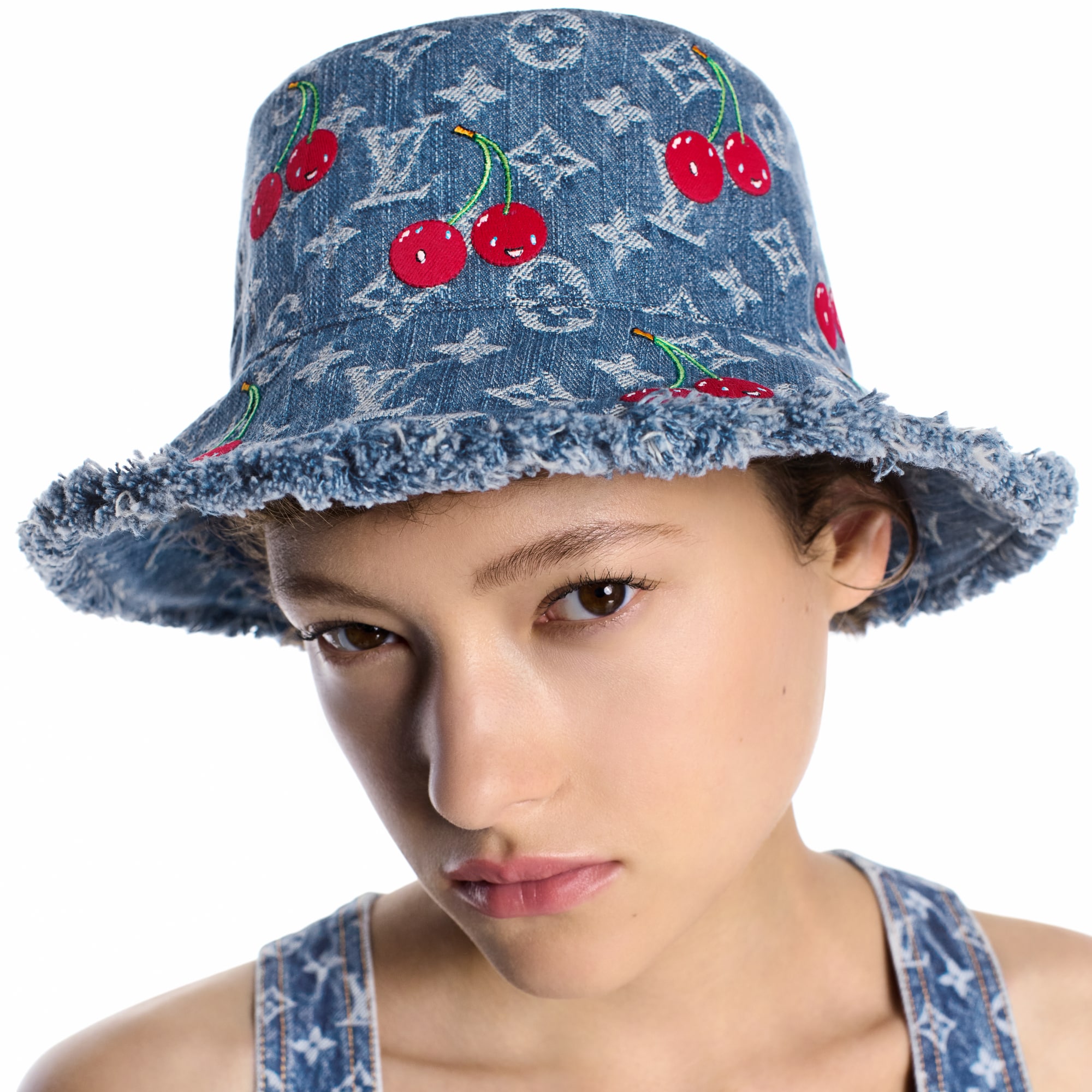 LV x TM Denim Cerise Bucket Hat S00 in Wanita