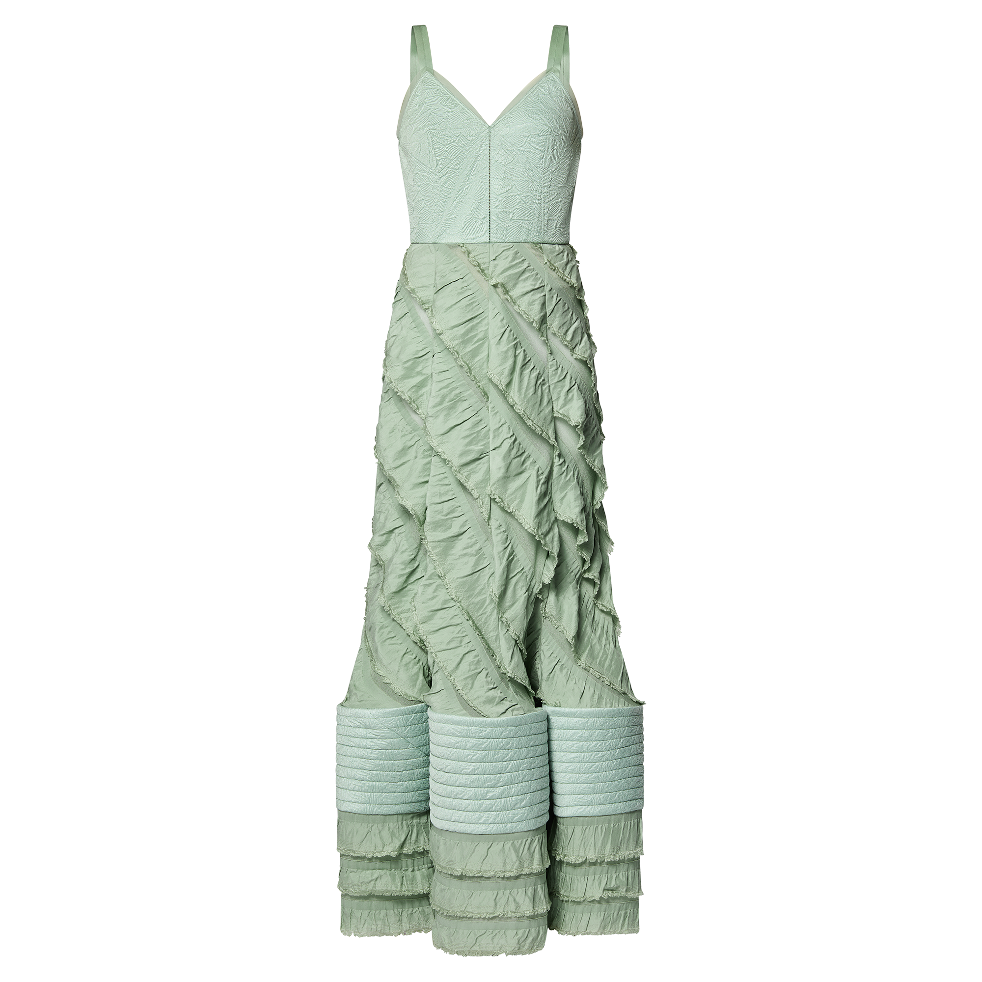green louis vuitton dress Mermaid Hem Flounce Gown - Dresses - 1AFH64