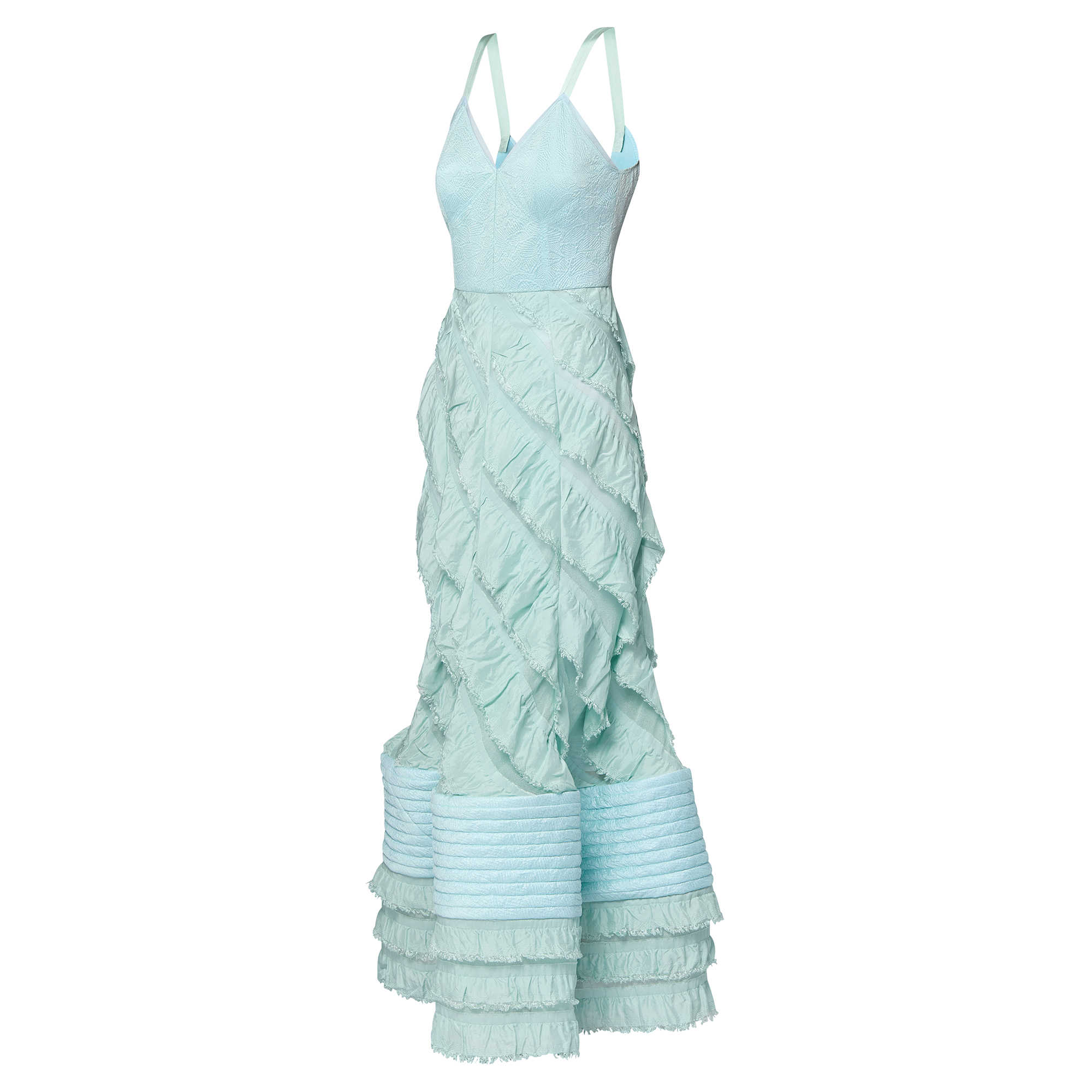 Mermaid Hem Flounce Gown  in Wanita