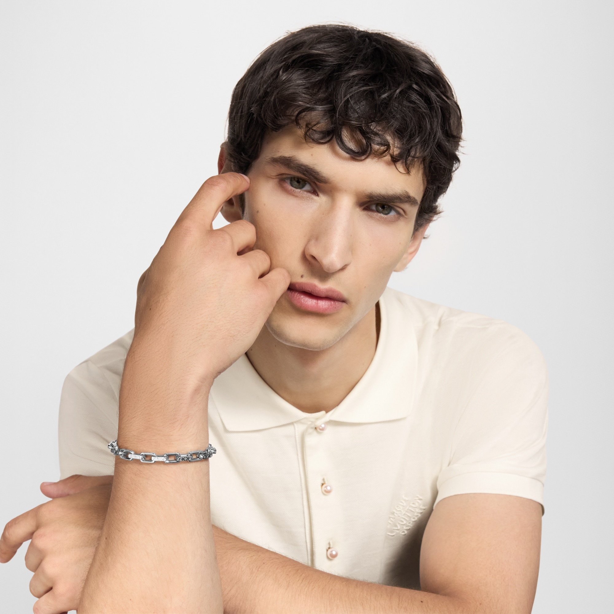 Mini Monogram Chain Bracelet S00 in Pria