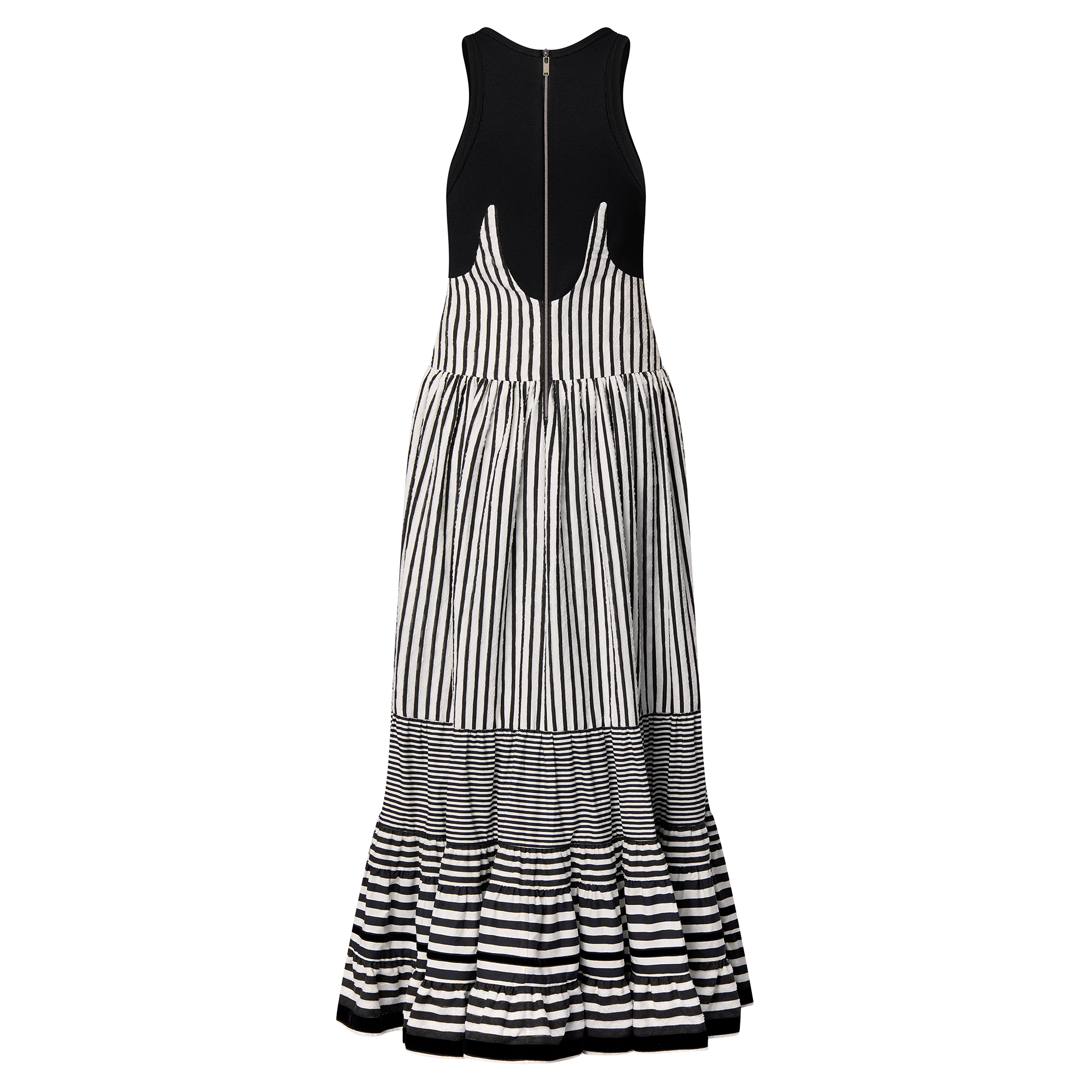 Mixed Stripes Tiered Dress  in Wanita