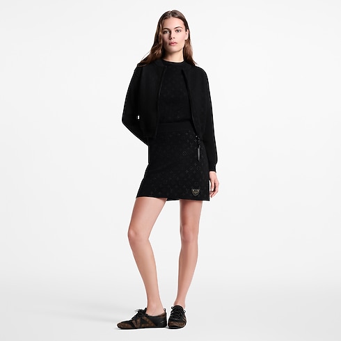 Monogram Accent Zip-Up Knit Jacket in Wanita's Pakaian Mantel dan Jaket collections by Louis Vuitton (Perbesar produk)