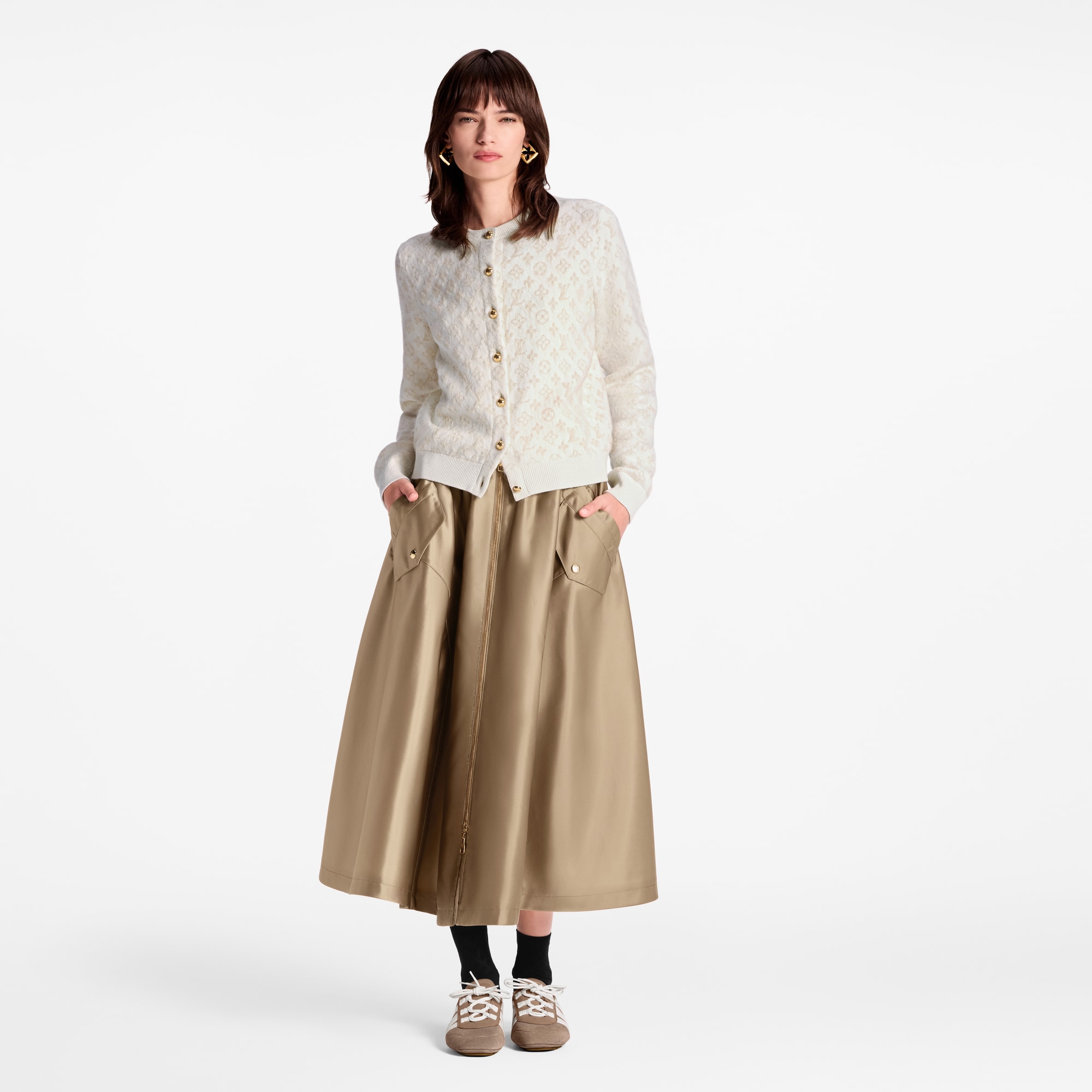 Monogram Brushed Knit Cardigan  in Wanita