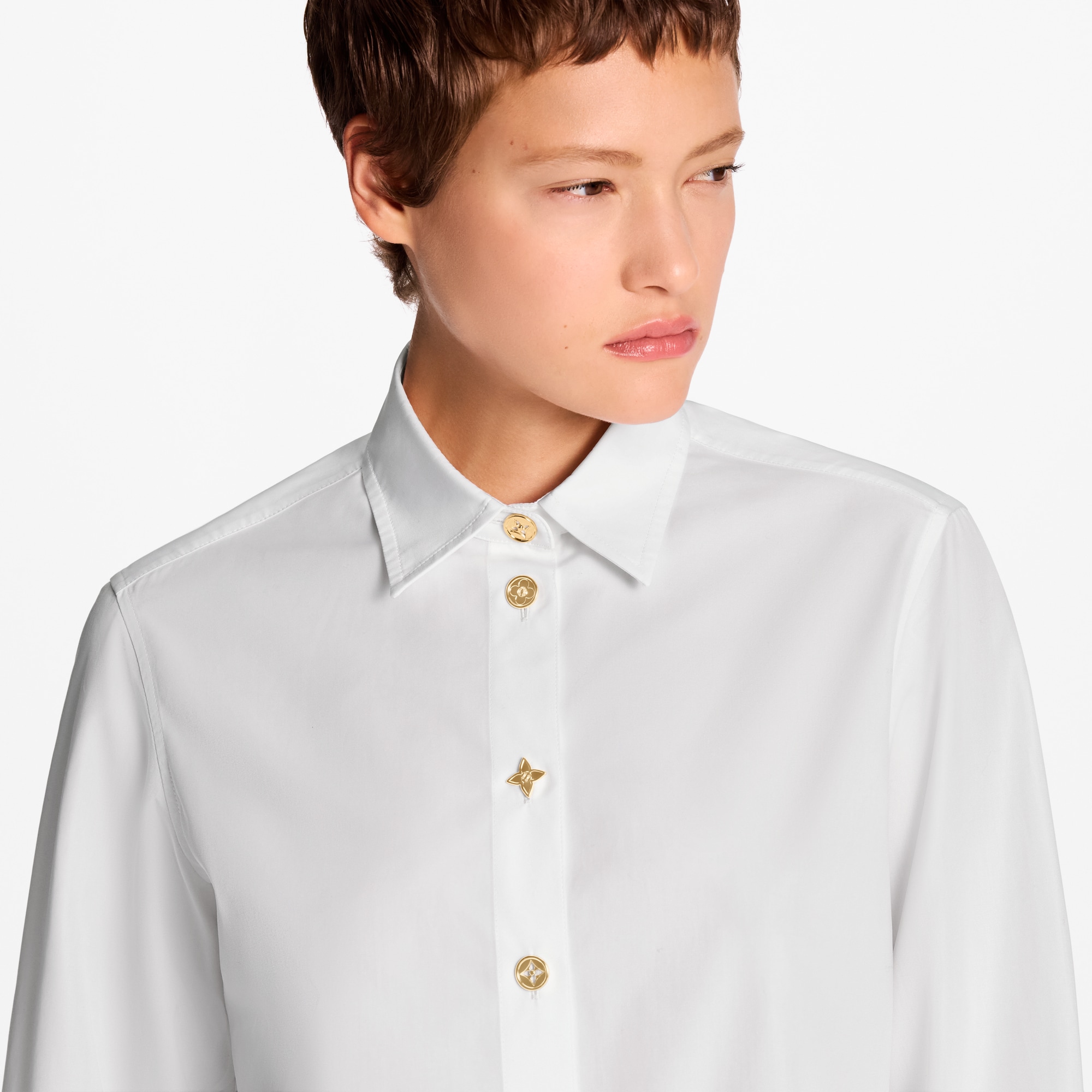 Monogram Button Shirt  in Wanita