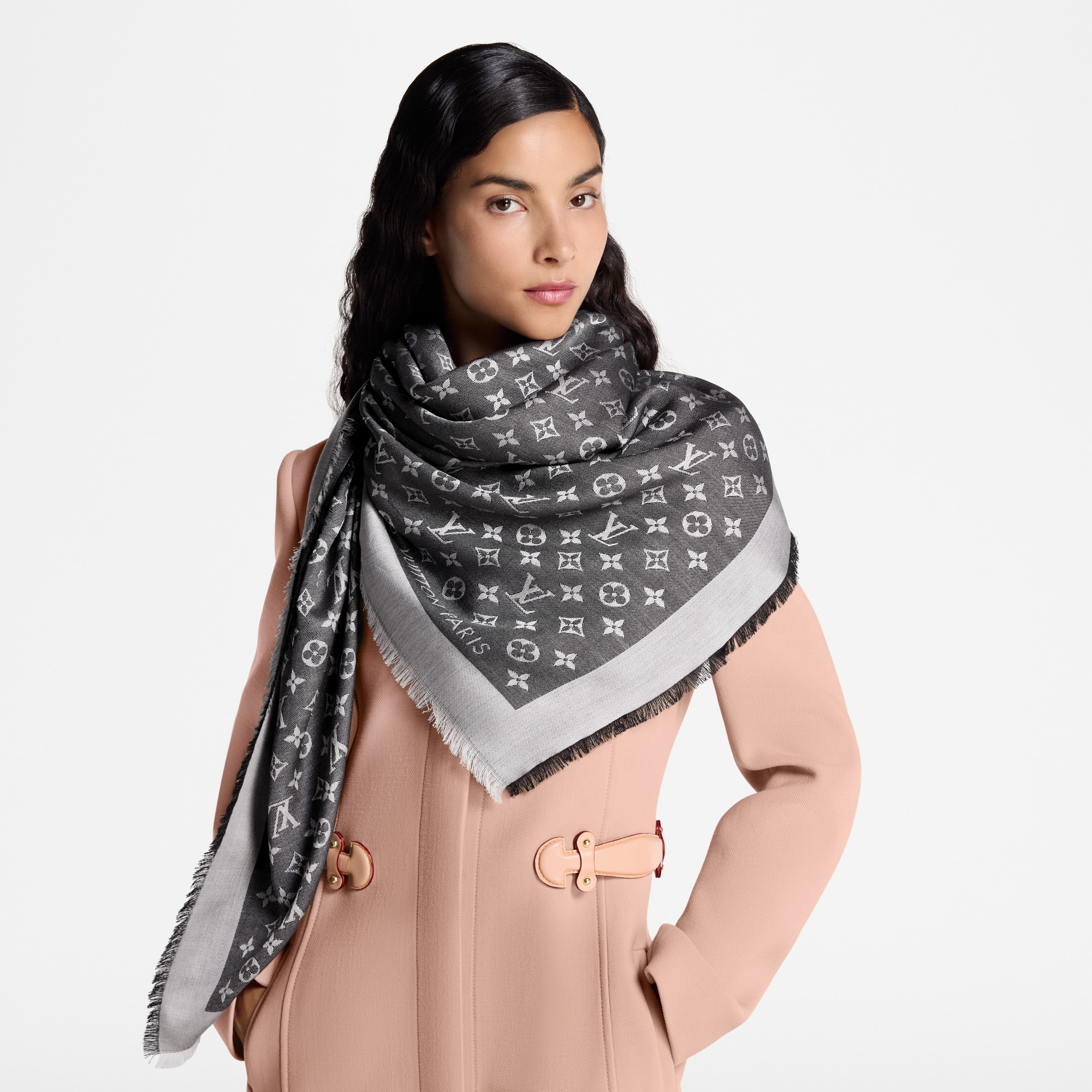 Monogram Denim Shawl S00 in Wanita