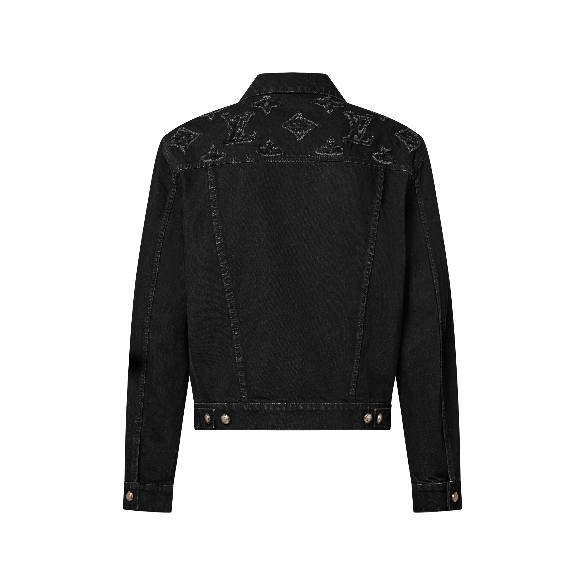 Monogram Destroy Denim Trucker Jacket  in Pria