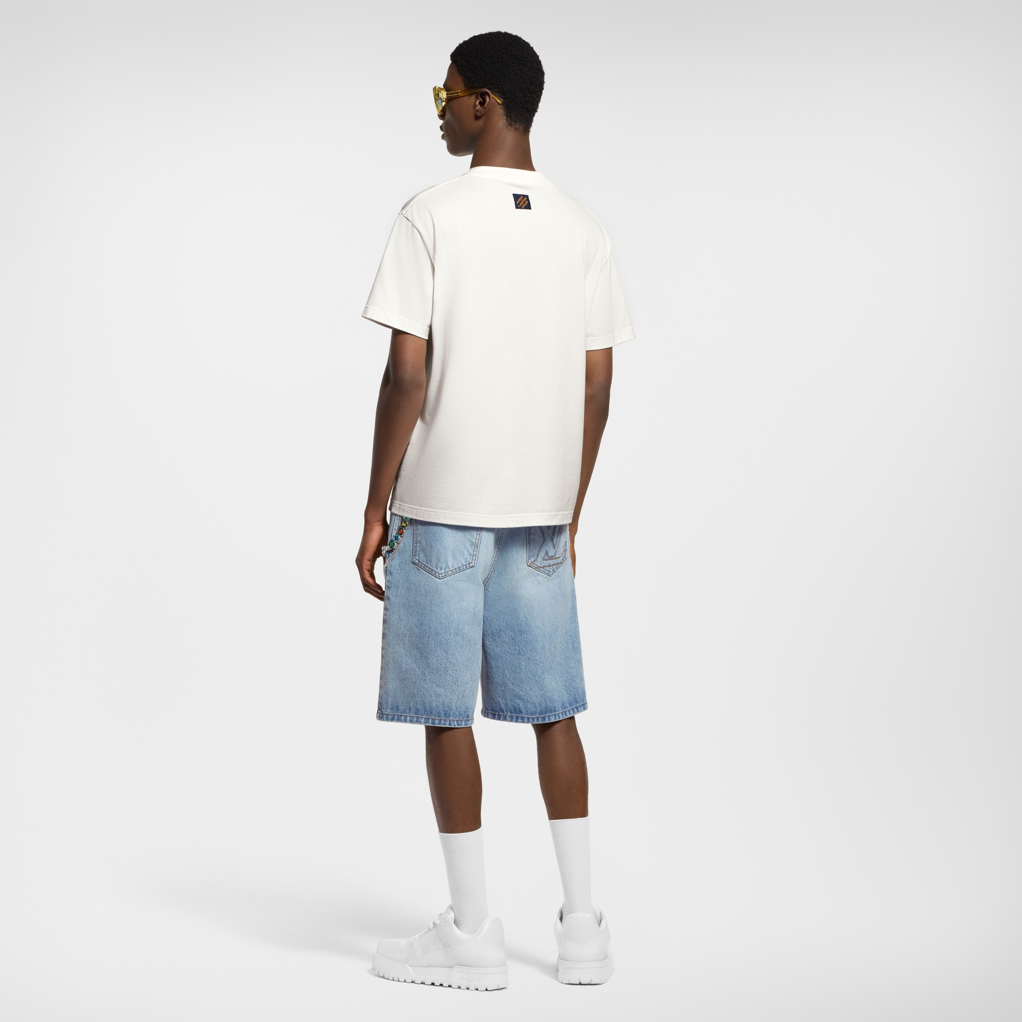 Monogram Flower 3D Gradient Print T-Shirt  in Pria