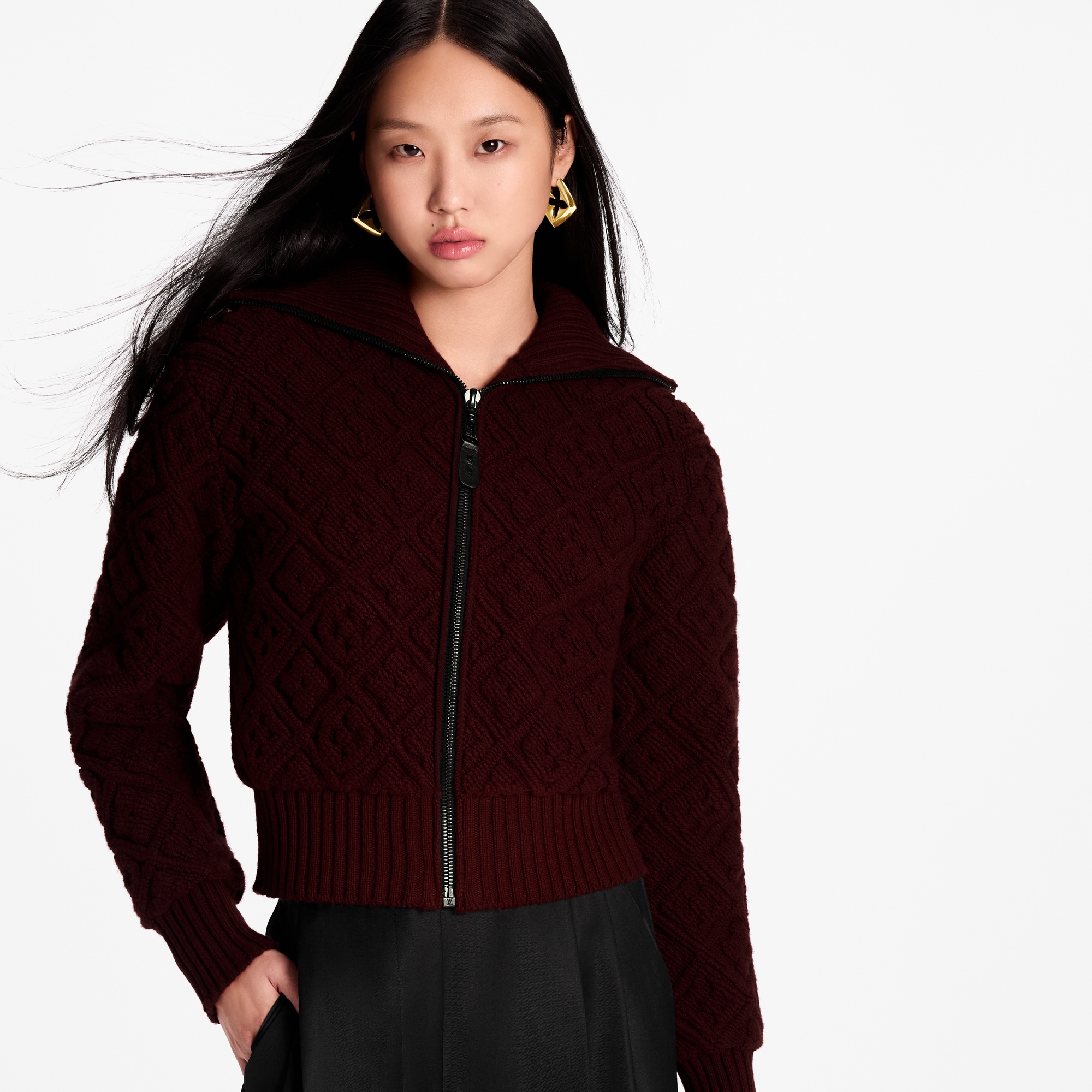 Monogram Flower Toweling Zip-Up Jacket  in Wanita