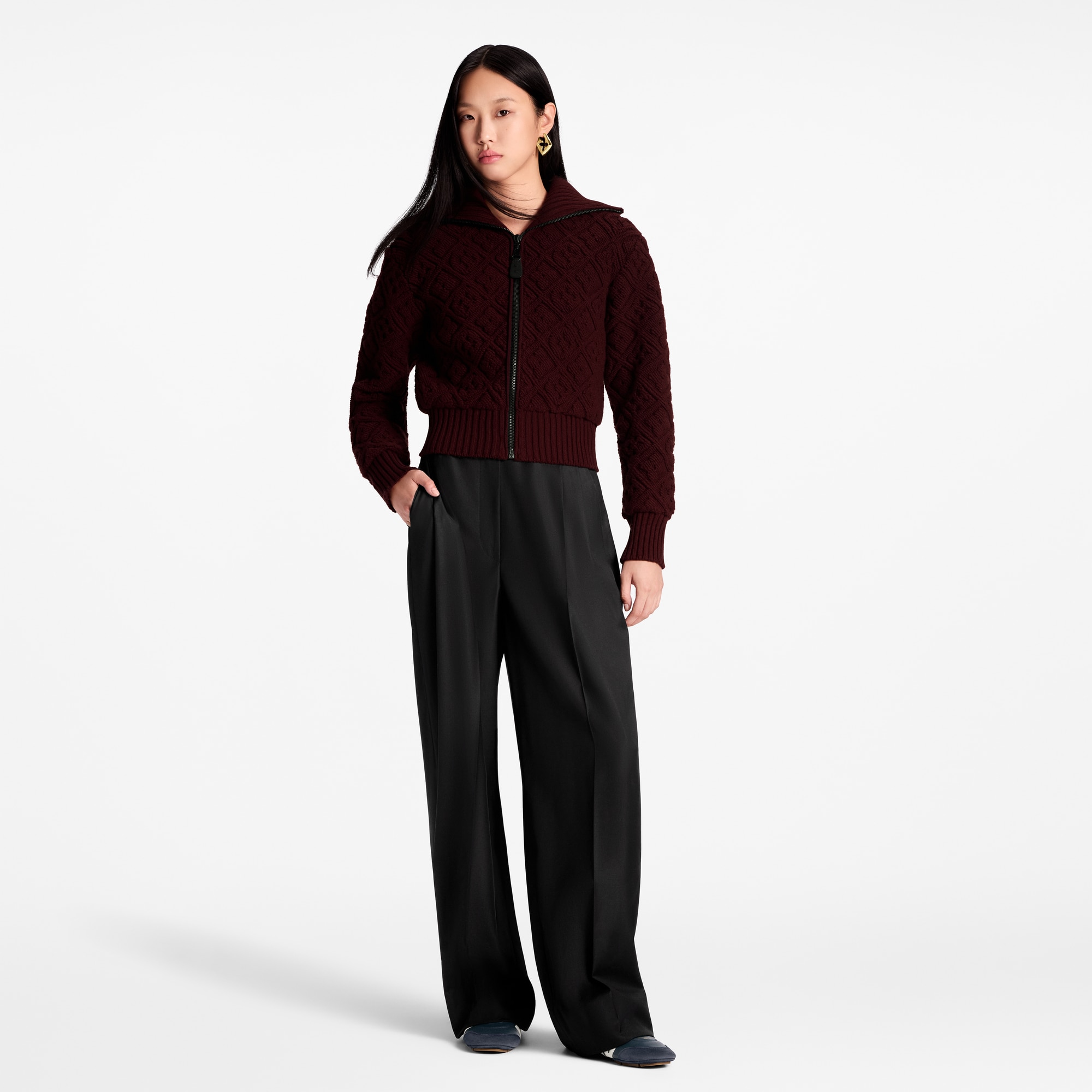 Monogram Flower Toweling Zip-Up Jacket  in Wanita