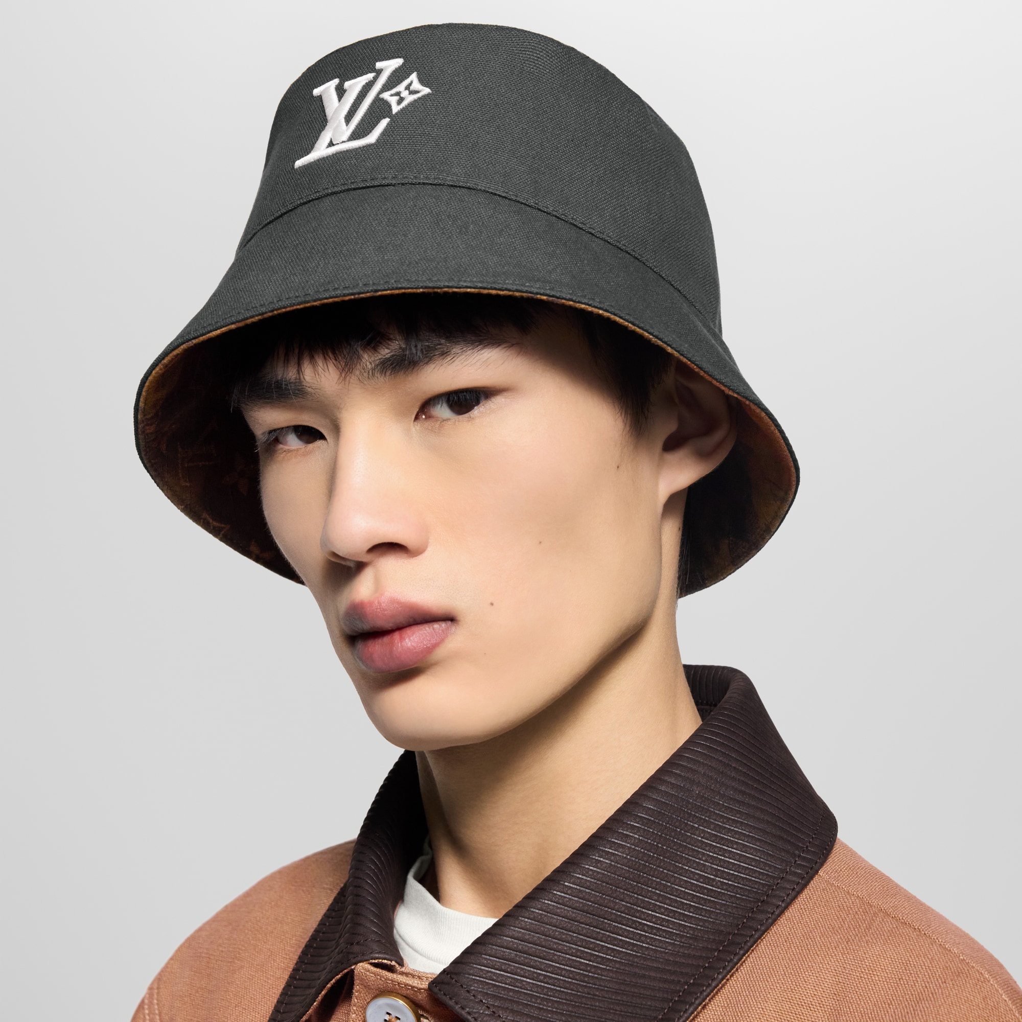Monogram Landscape Reversible Bucket Hat S00 in Pria