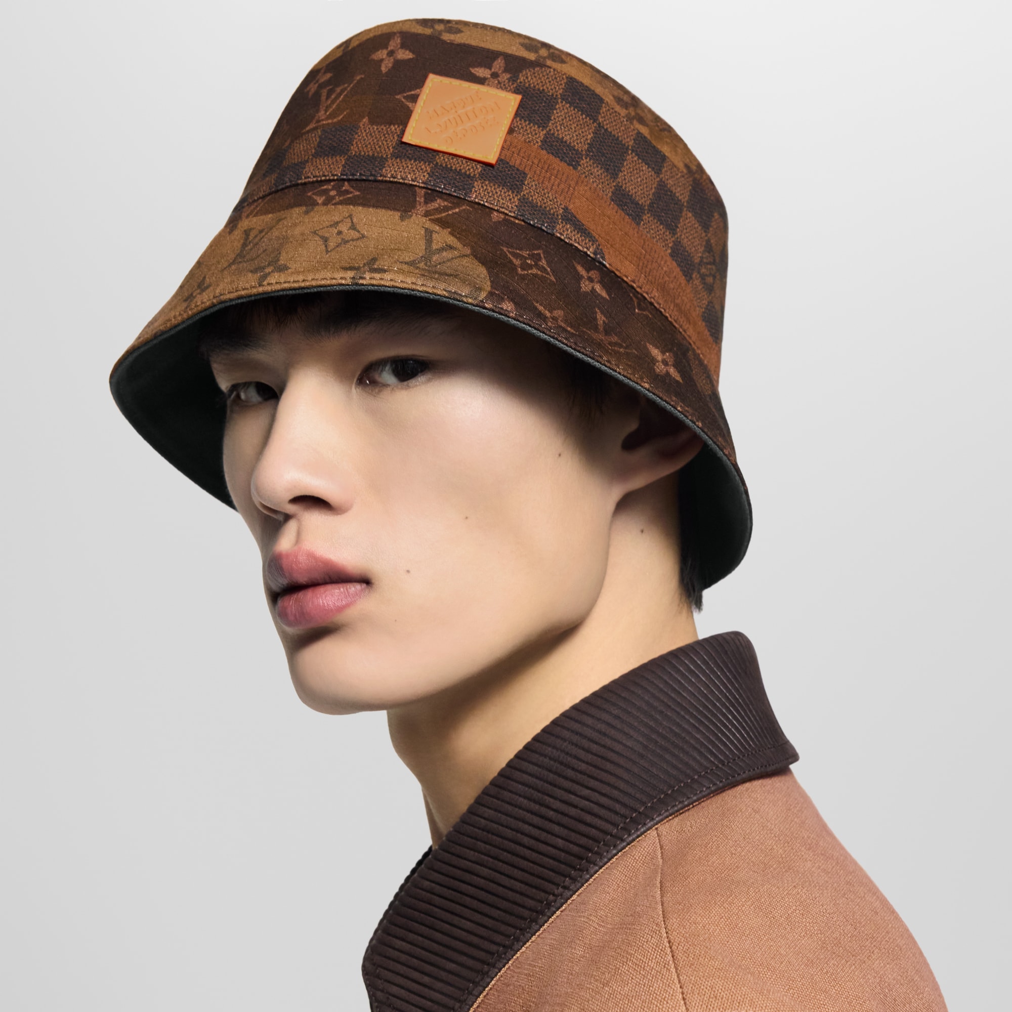 Monogram Landscape Reversible Bucket Hat S00 in Pria