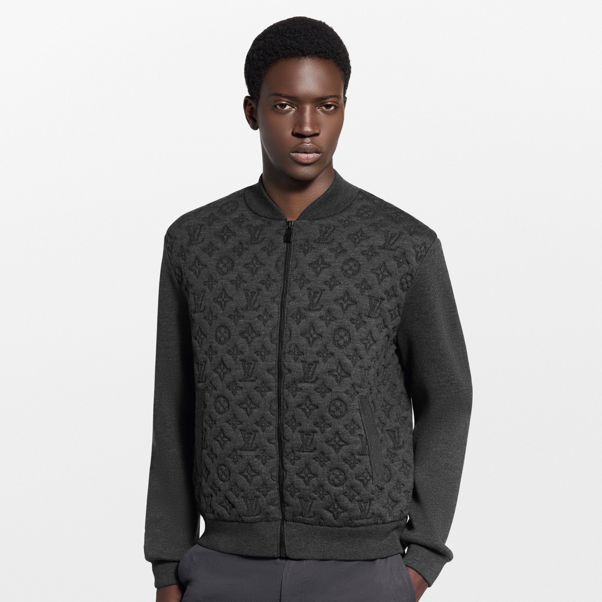 Monogram Padded Bomber  in Pria
