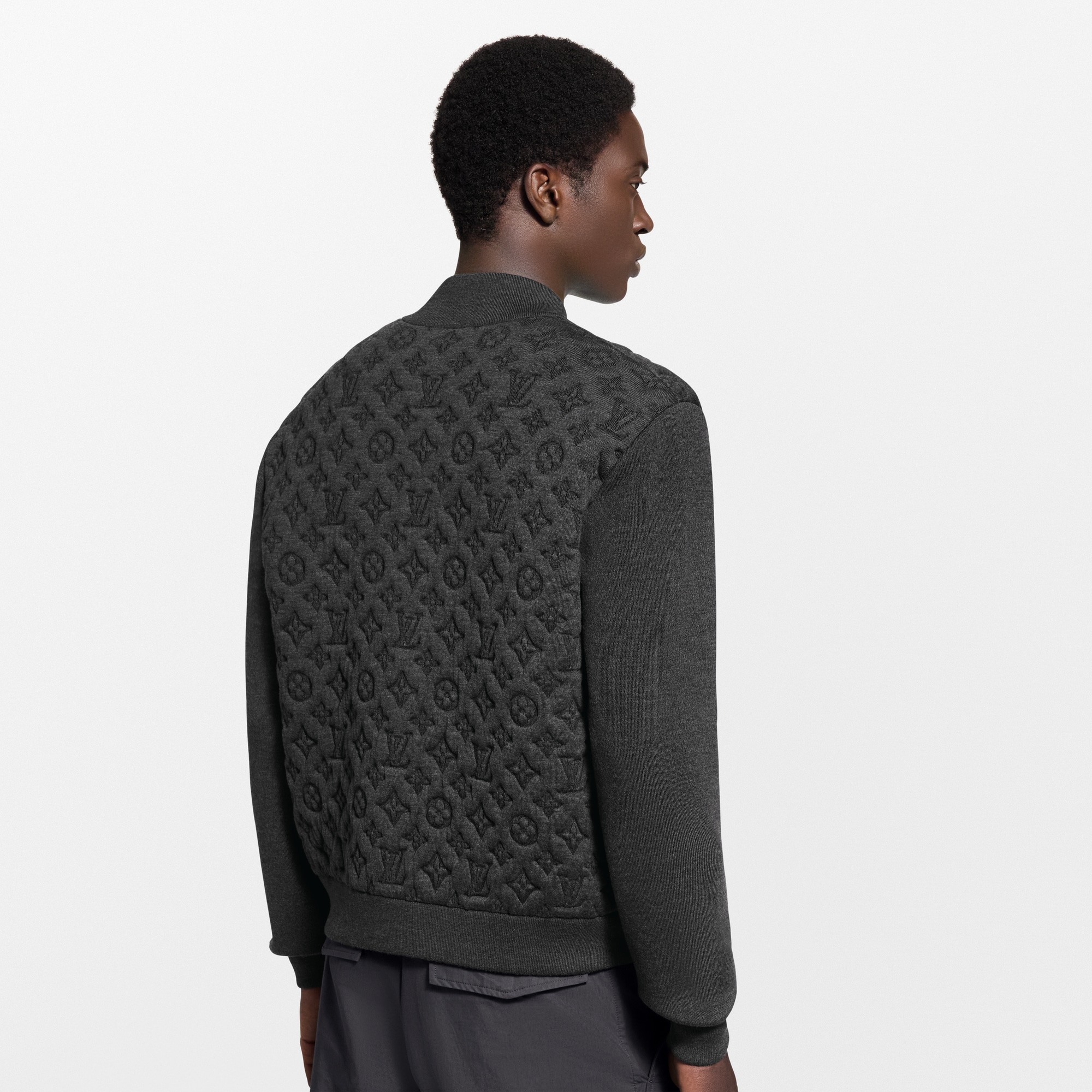 Monogram Padded Bomber  in Pria