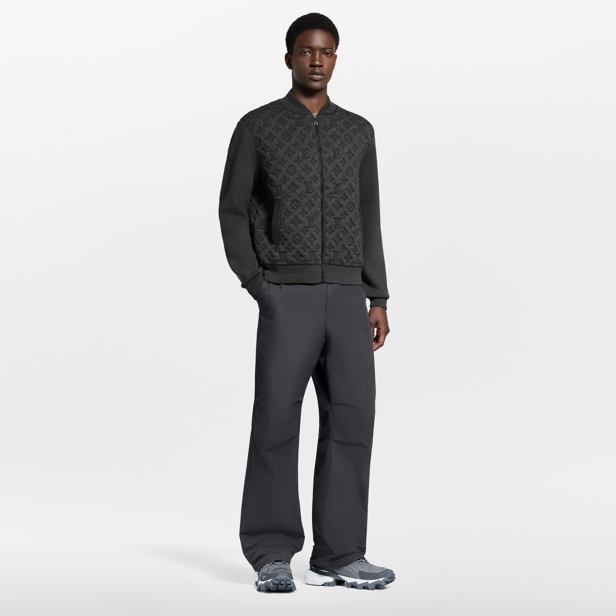 Monogram Padded Bomber  in Pria